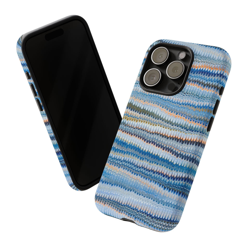Blue Marbled Phone Cases iPhone 16 + Samsung + Apple + Google