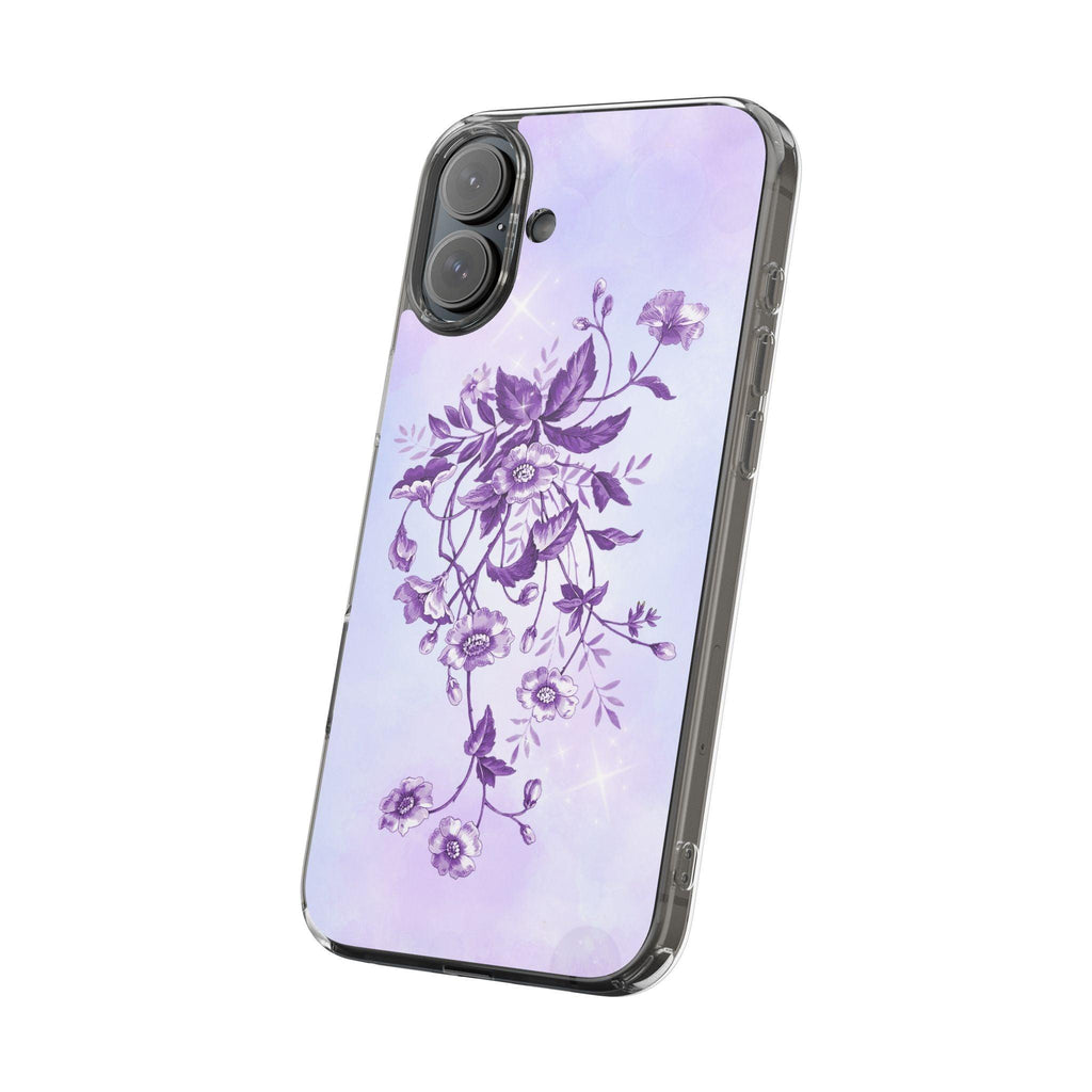 Floral design In Purple Clear Cases