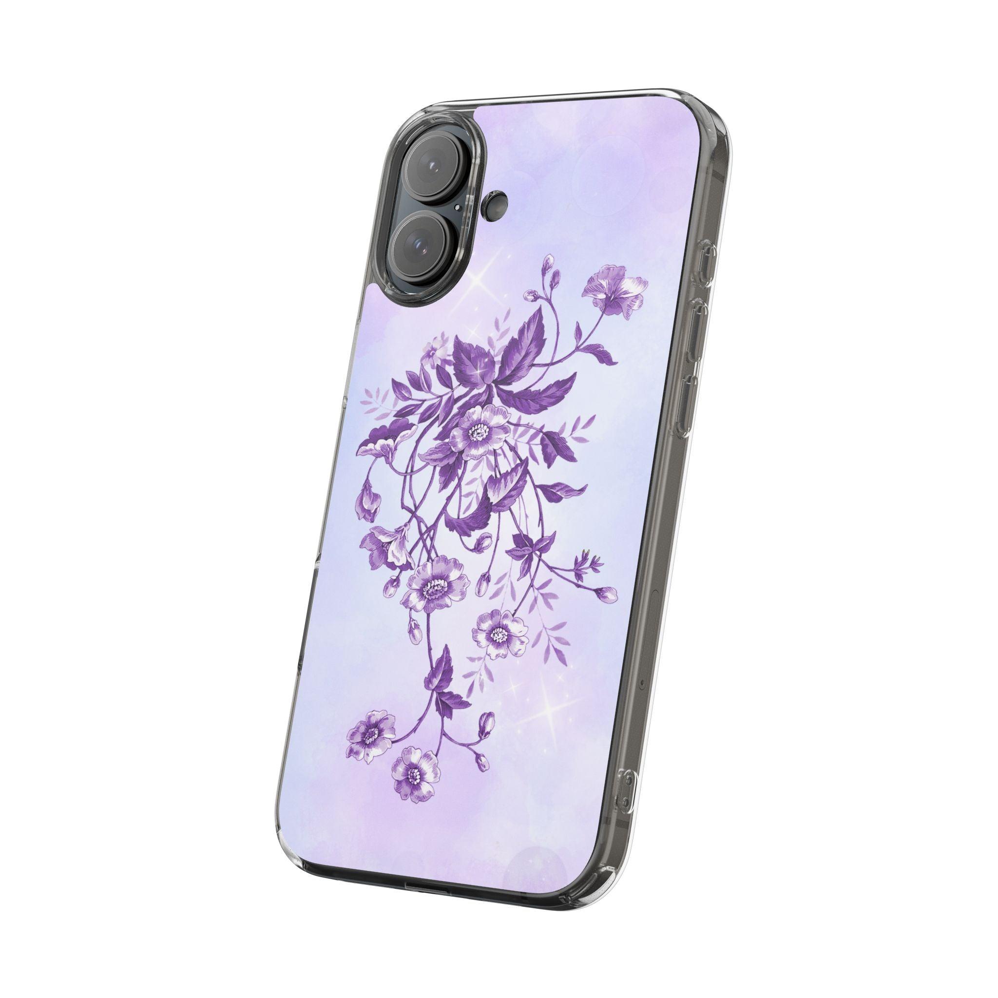 Floral design In Purple Clear Cases