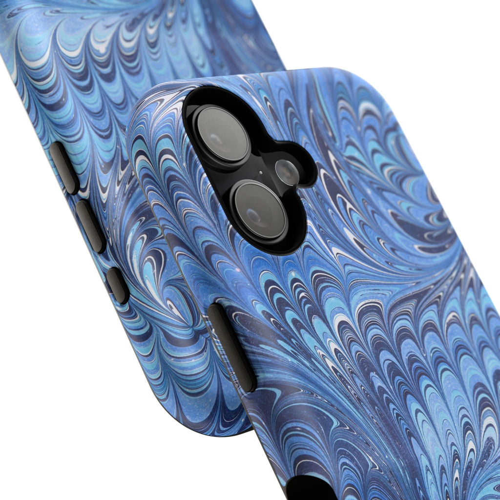 Blue Marbled Swirl Phone Case - Dual Layer Case