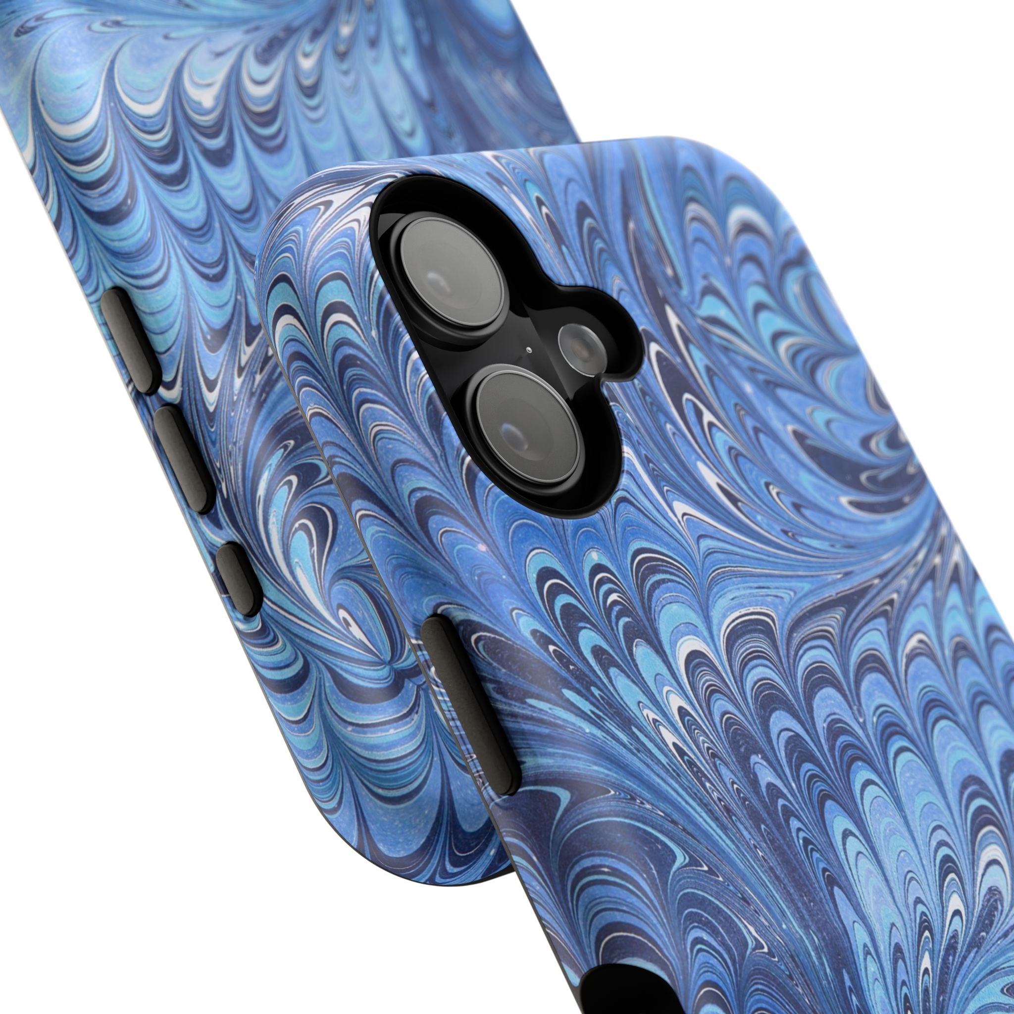 Blue Marbled Swirl Phone Case - Dual Layer Case