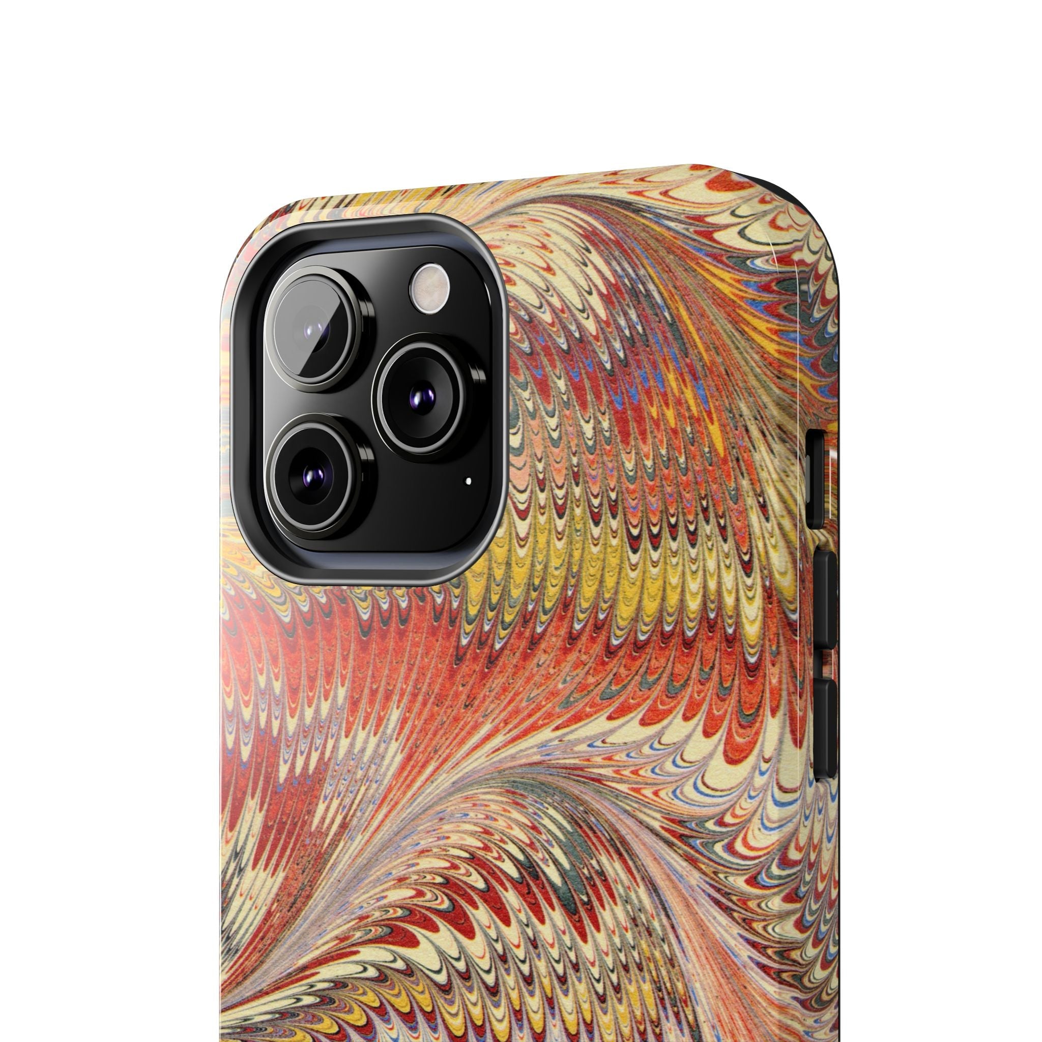 Rust and Gold Marble Italian Tough Phone Case — Durable Marbled Phone Case