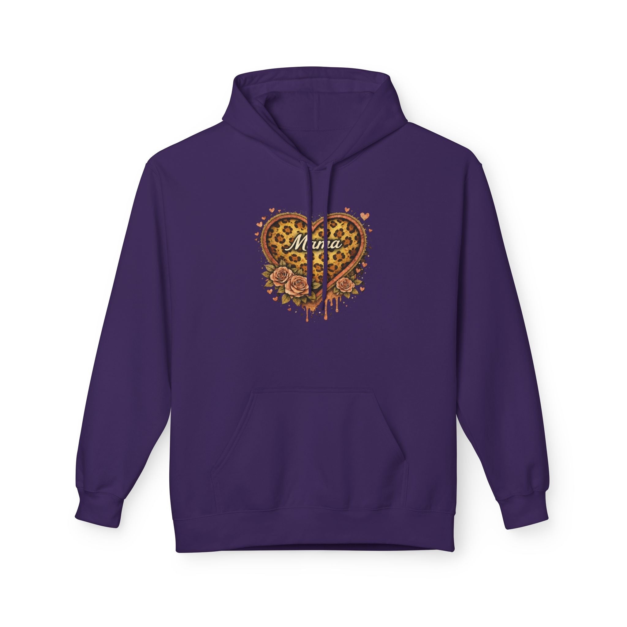 Leopard Heart Hoodie — Floral Animal Print Pullover