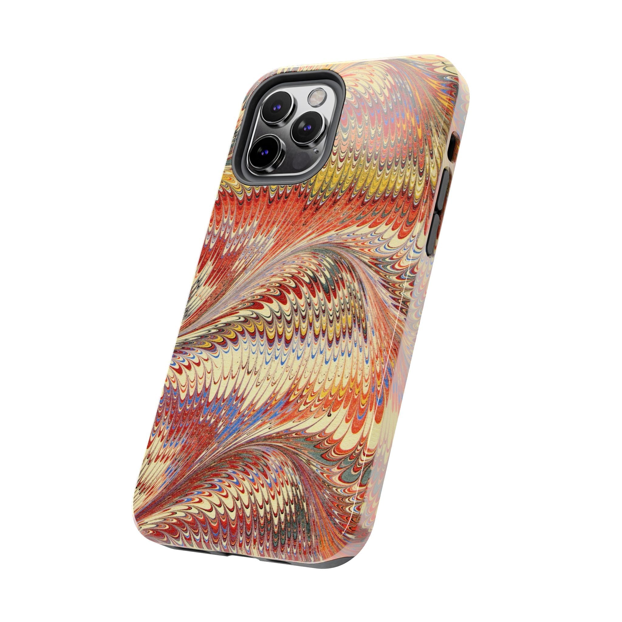 Orange, Rust and Gold Marble Italian Tough Phone Case — Durable Marbled Phone Case