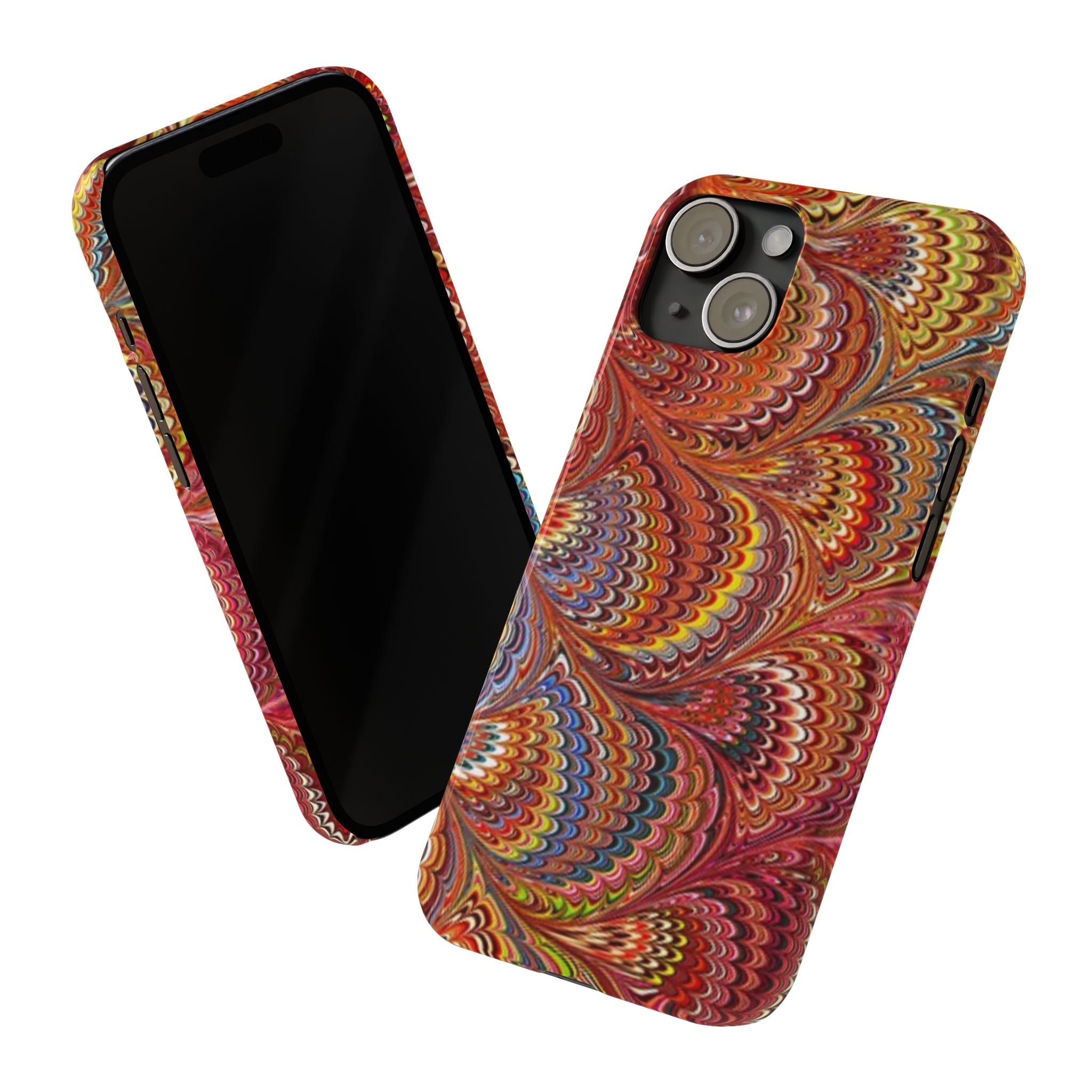 Italian Marbled Design, Red and Blue Pallet