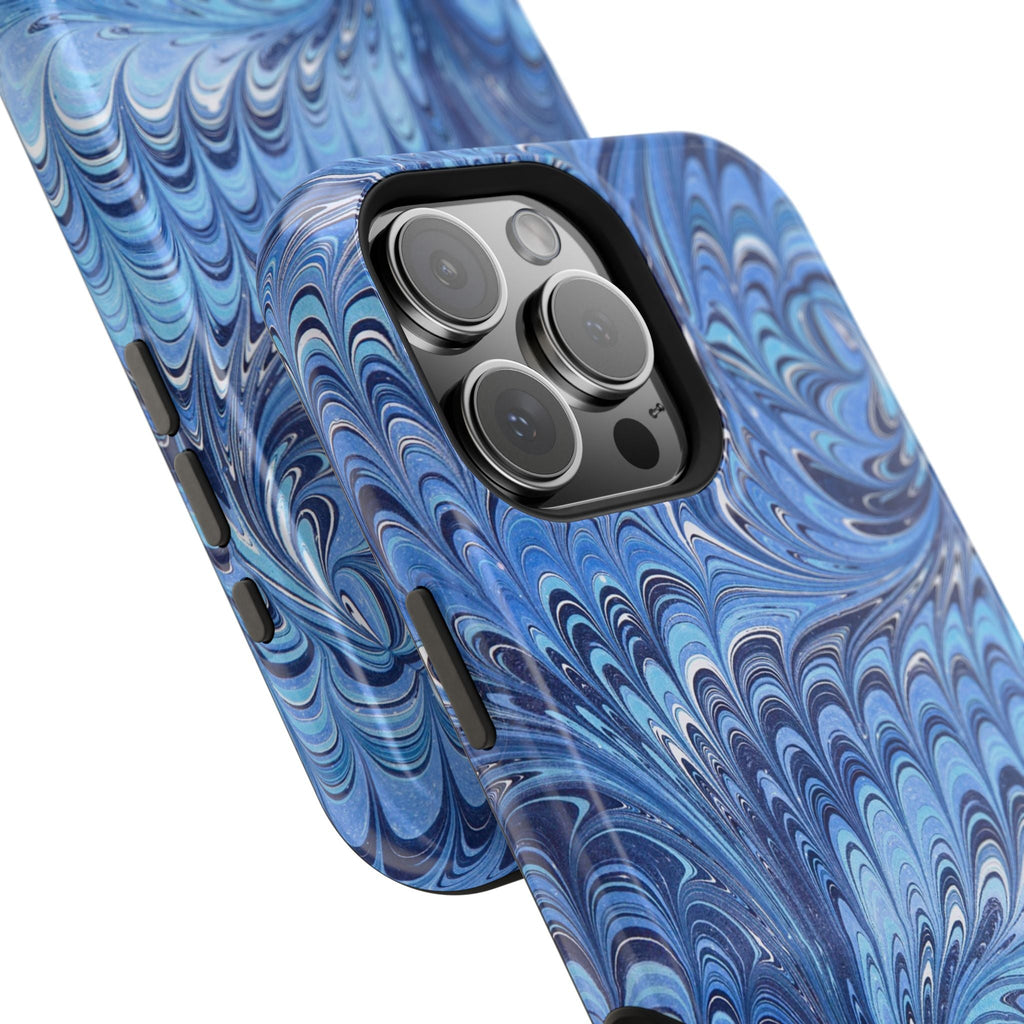 Blue Marbled Swirl Phone Case - Dual Layer Case