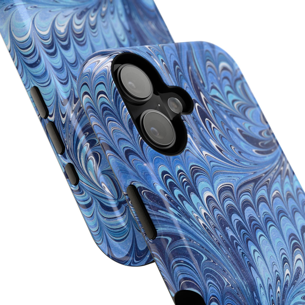 Blue Marbled Swirl Phone Case - Dual Layer Case