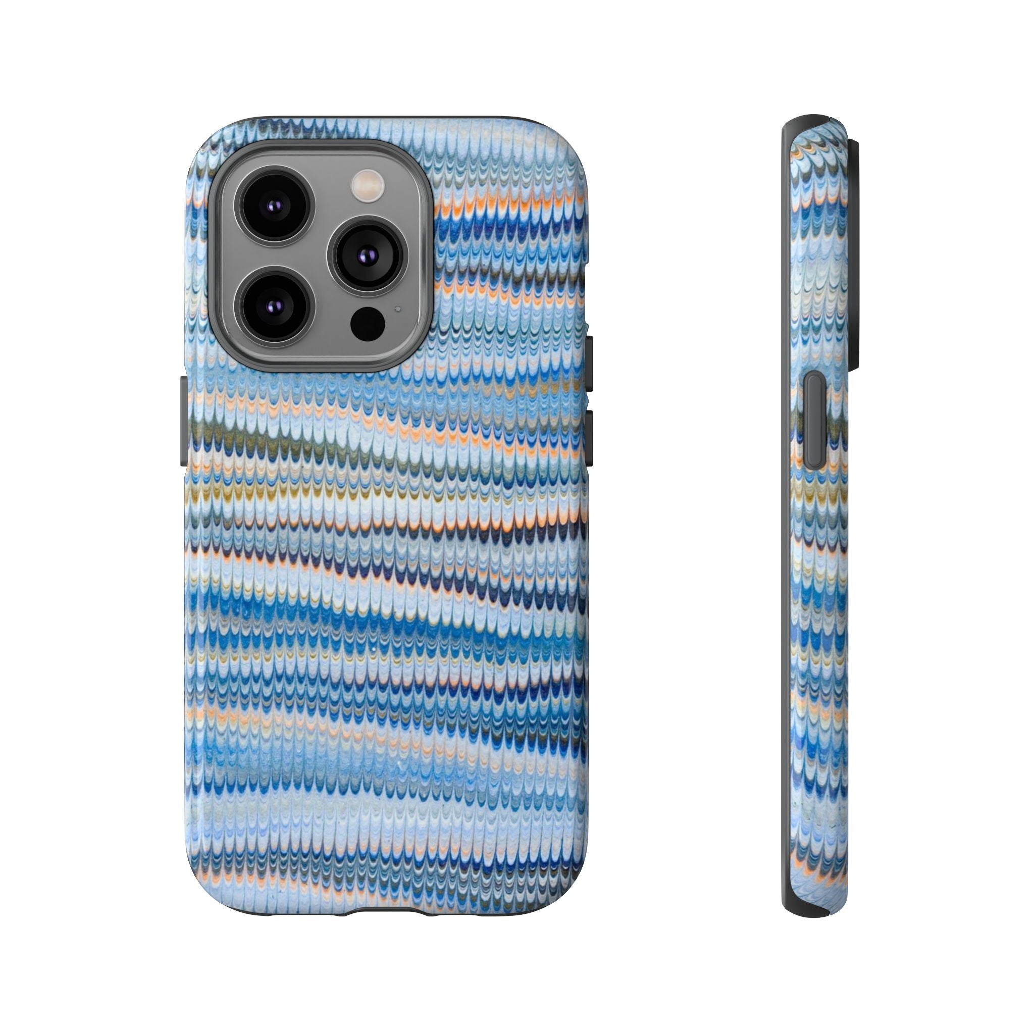 Blue Marbled Phone Cases iPhone + Samsung - all models, Vintage Marbled Design - Tough Cases