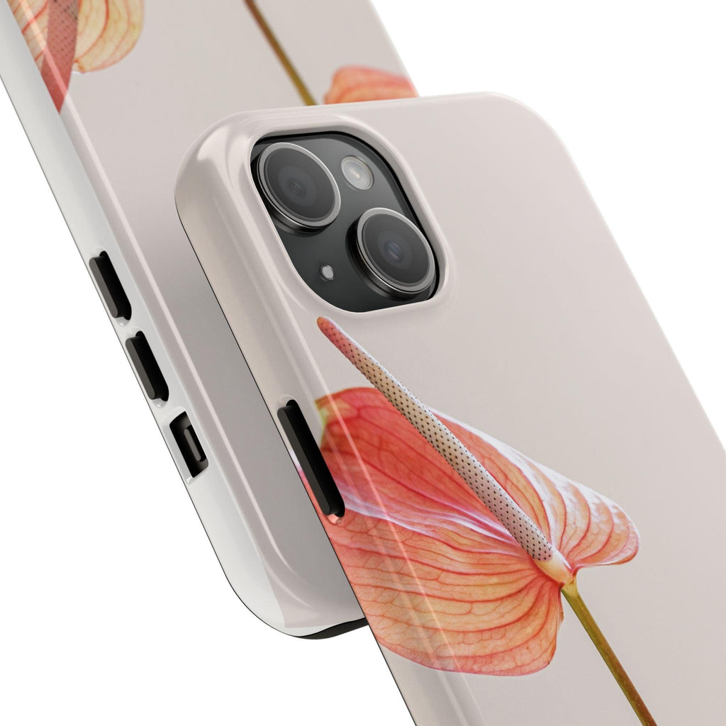 Orange Flower with Leaves Tough Phone Cases