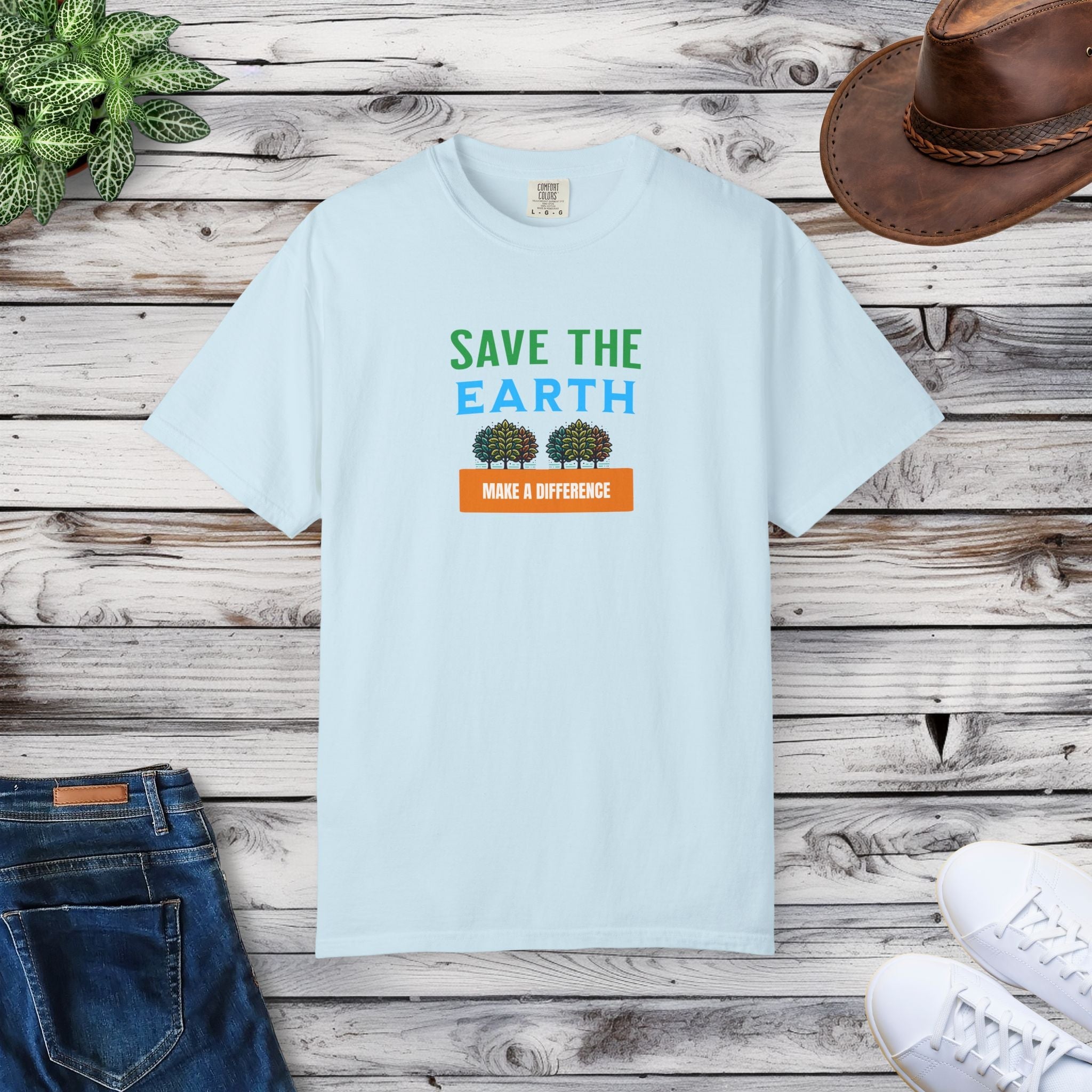 Save The Earth Tee - Garment-Dyed Cotton Comfort - DipaliZ