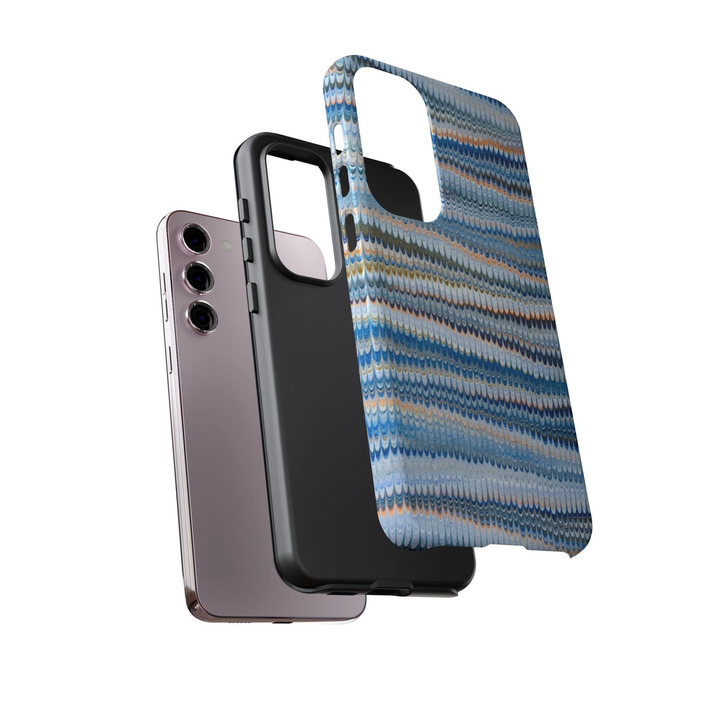 Blue Marbled Phone Cases iPhone 16 + Samsung + Apple + Google - all models, Vintage Marbled Design - Tough Cases
