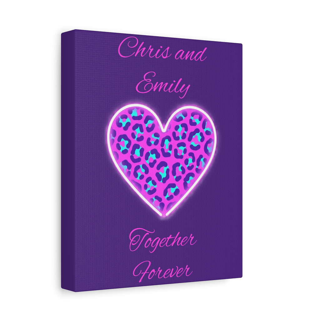 Copy of Personalized Neon Leopard Heart Canvas - Make it your own