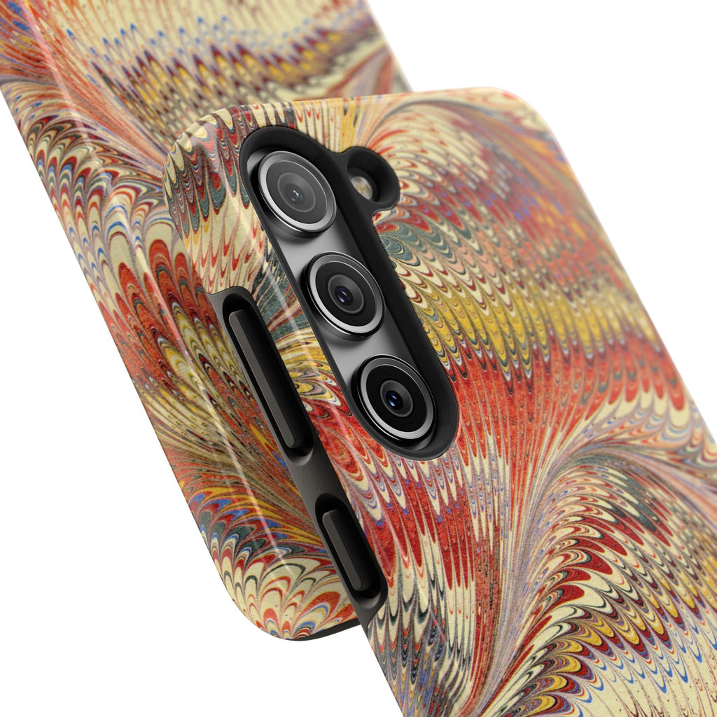Orange, Rust and Gold Marble Italian Tough Phone Case — Durable Marbled Phone Case