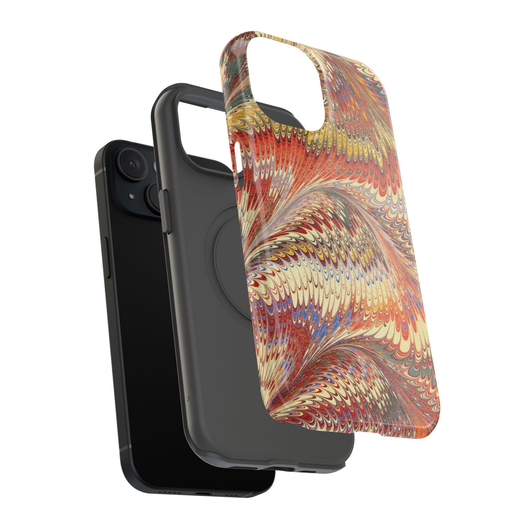 Rust and Gold Italian Vintage Marble Design Durable Phone Case for Apple + Samsung