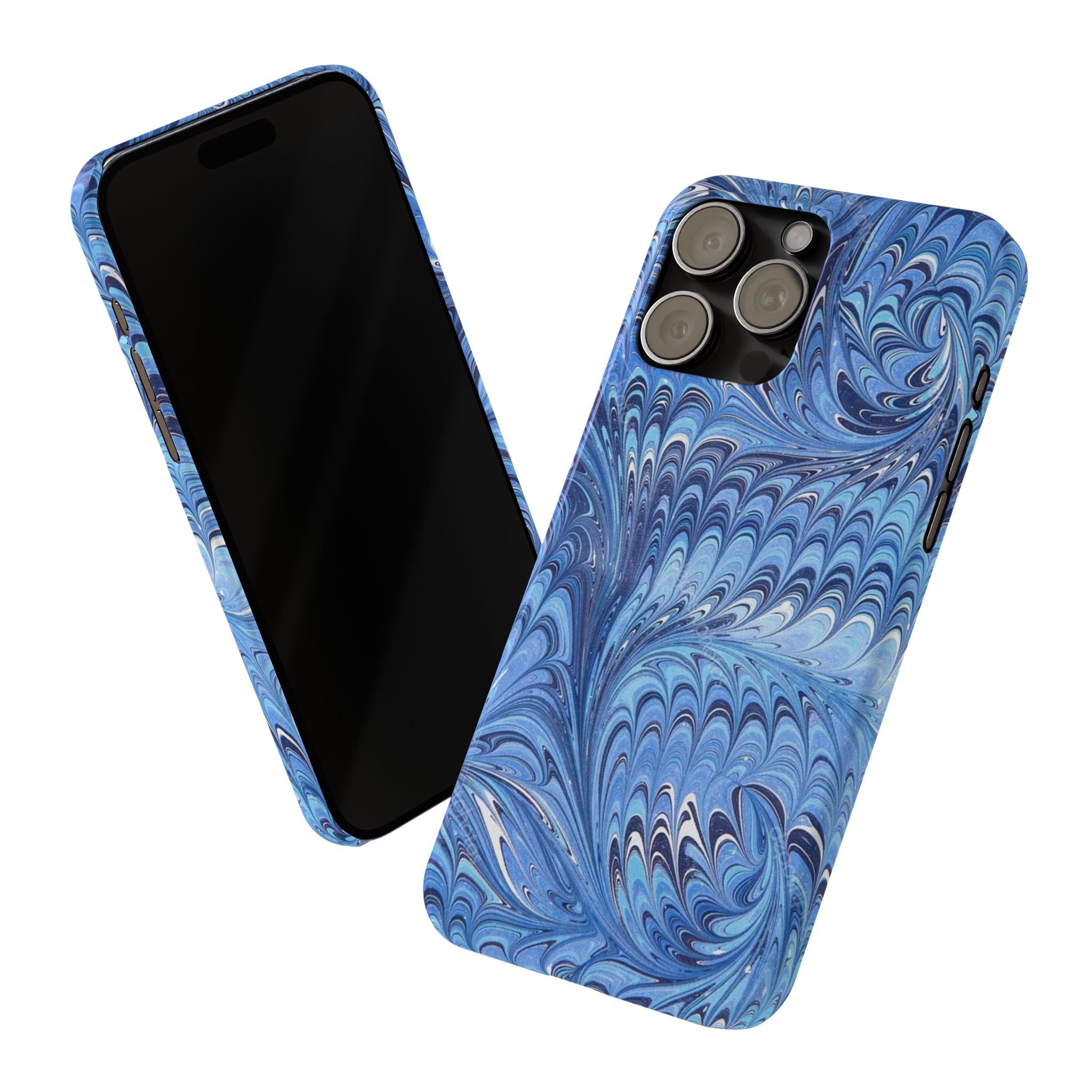 Deep Blue Italian Marbled Design Pallet Phone Case