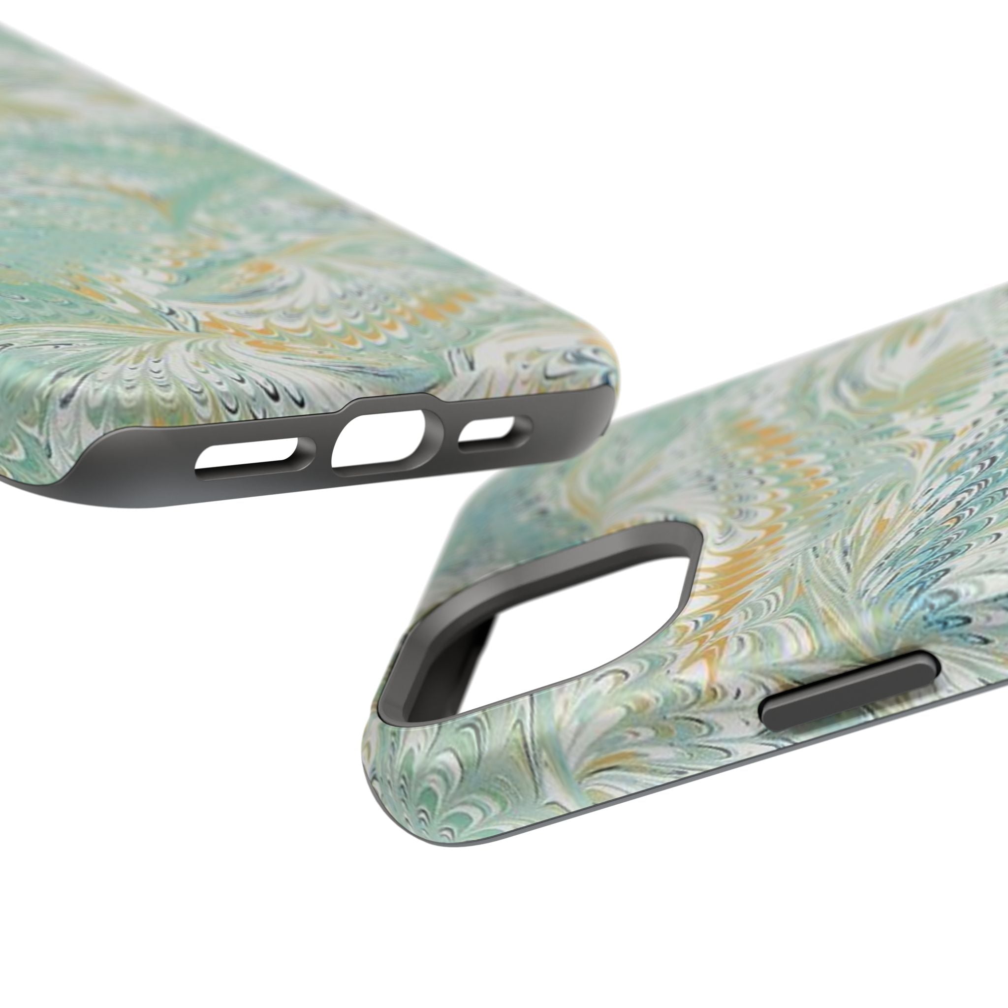 Mint Green Marbled Swirl Phone Case - Dual Layer