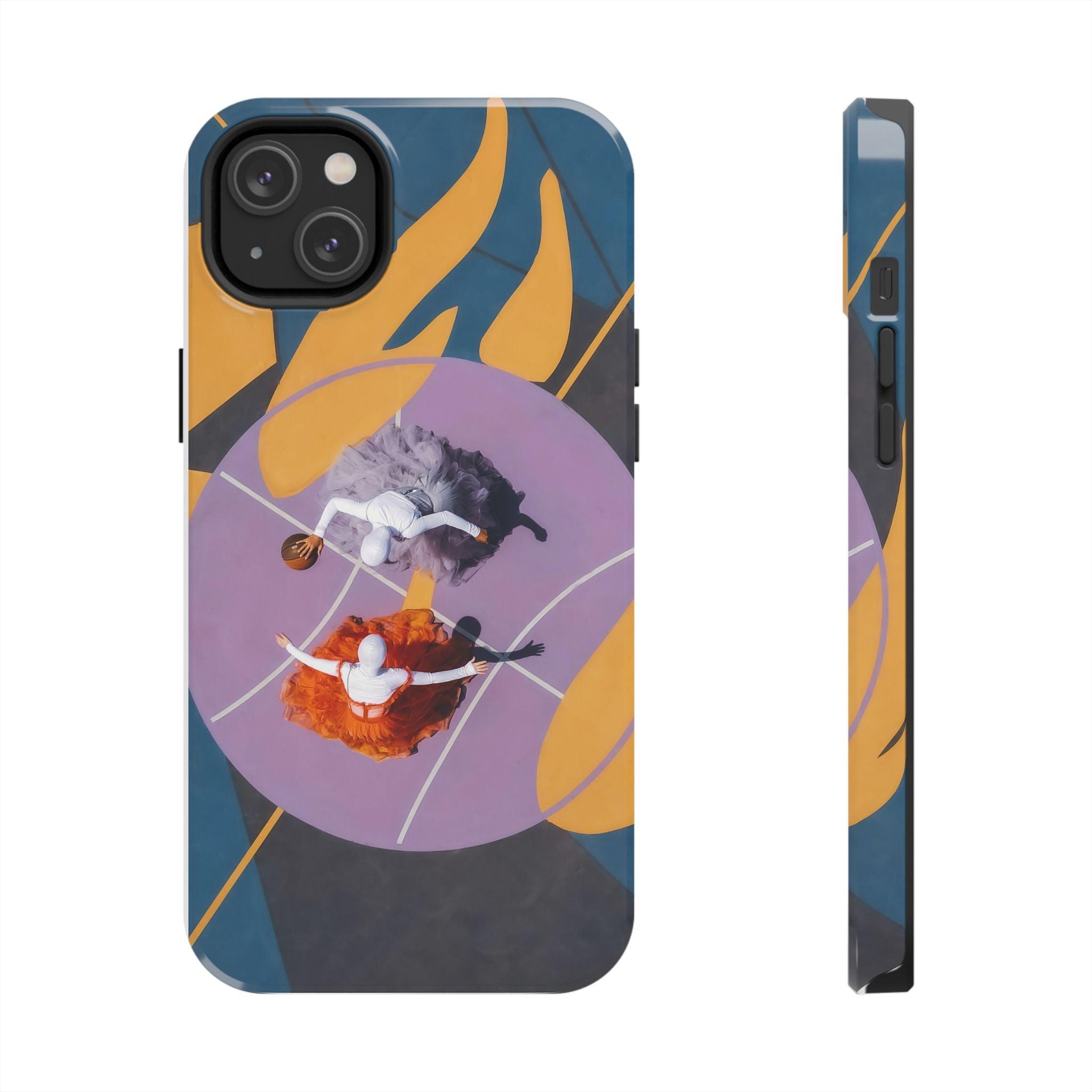 Two Womens Play basket ball Tough Phone Cases