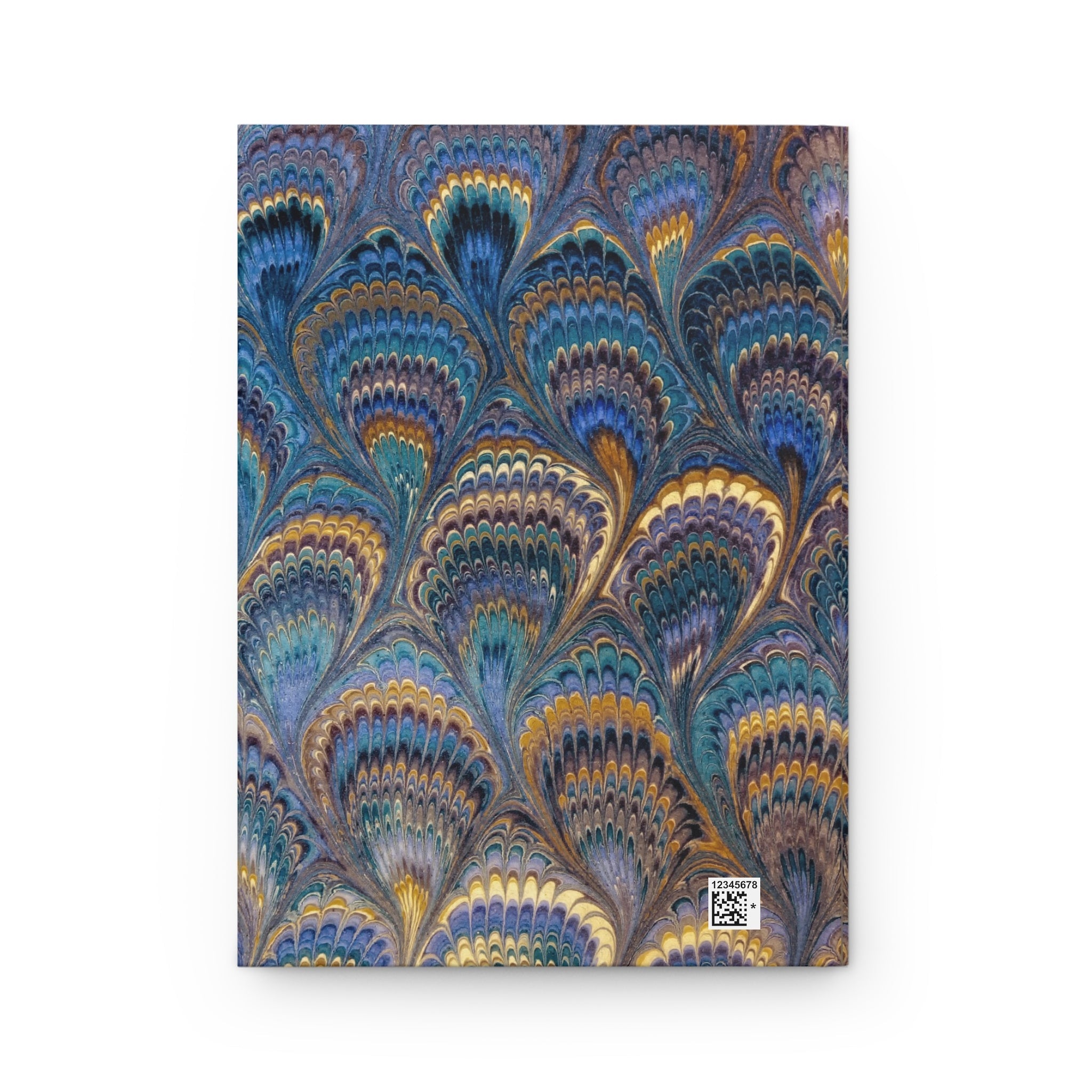 Italian Marbled Journal, Beige Blue Diary Notebook, Stationery Gift for Writers, Travelers, Students, Hardcover Matte Paper, Elegant Writing