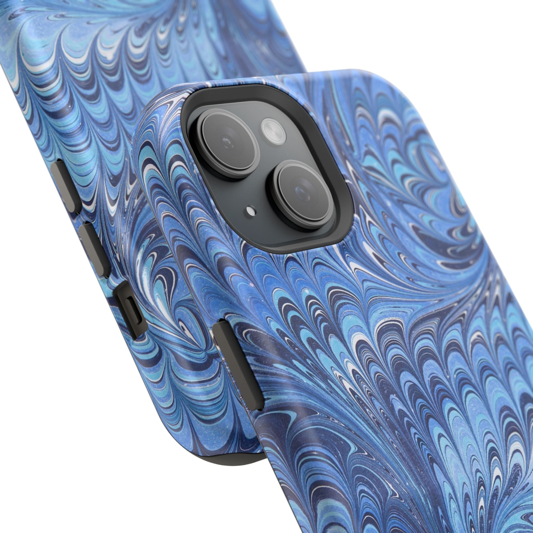 Blue Marbled Swirl Phone Case - Dual Layer Case