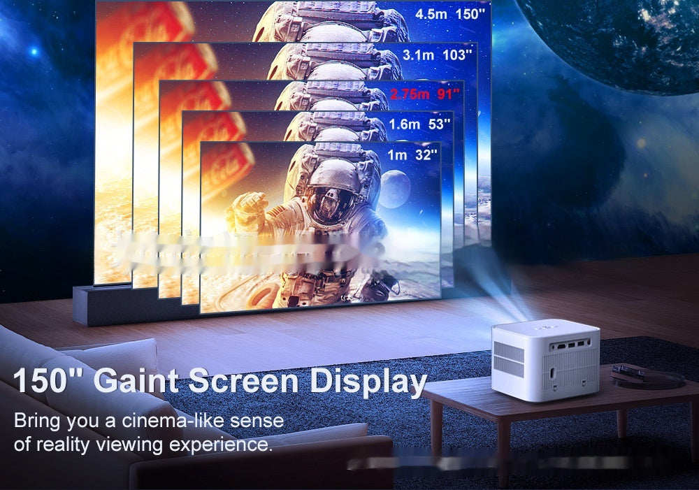 Projector Home HD 720p Wireless WIFI 5G Projector Intelligent Electric Adjustable Trapezoidal Android 90