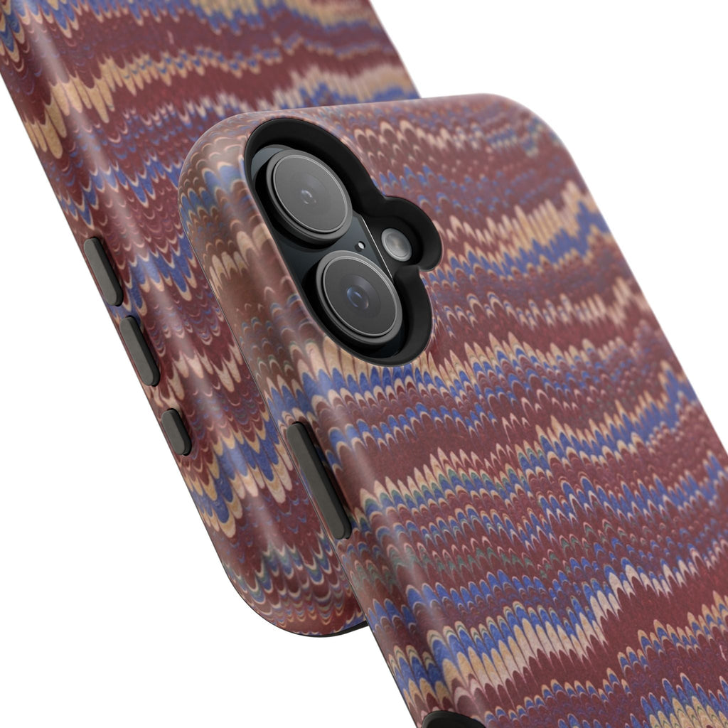 Burgundy and Blue Hues Italian Vintage Marble Design Phone Case for Apple + Samsung
