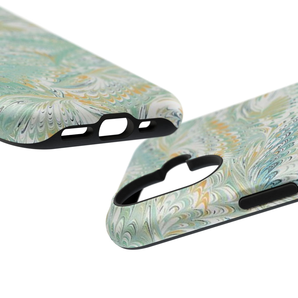 Mint Green Marbled Swirl Phone Case - Dual Layer