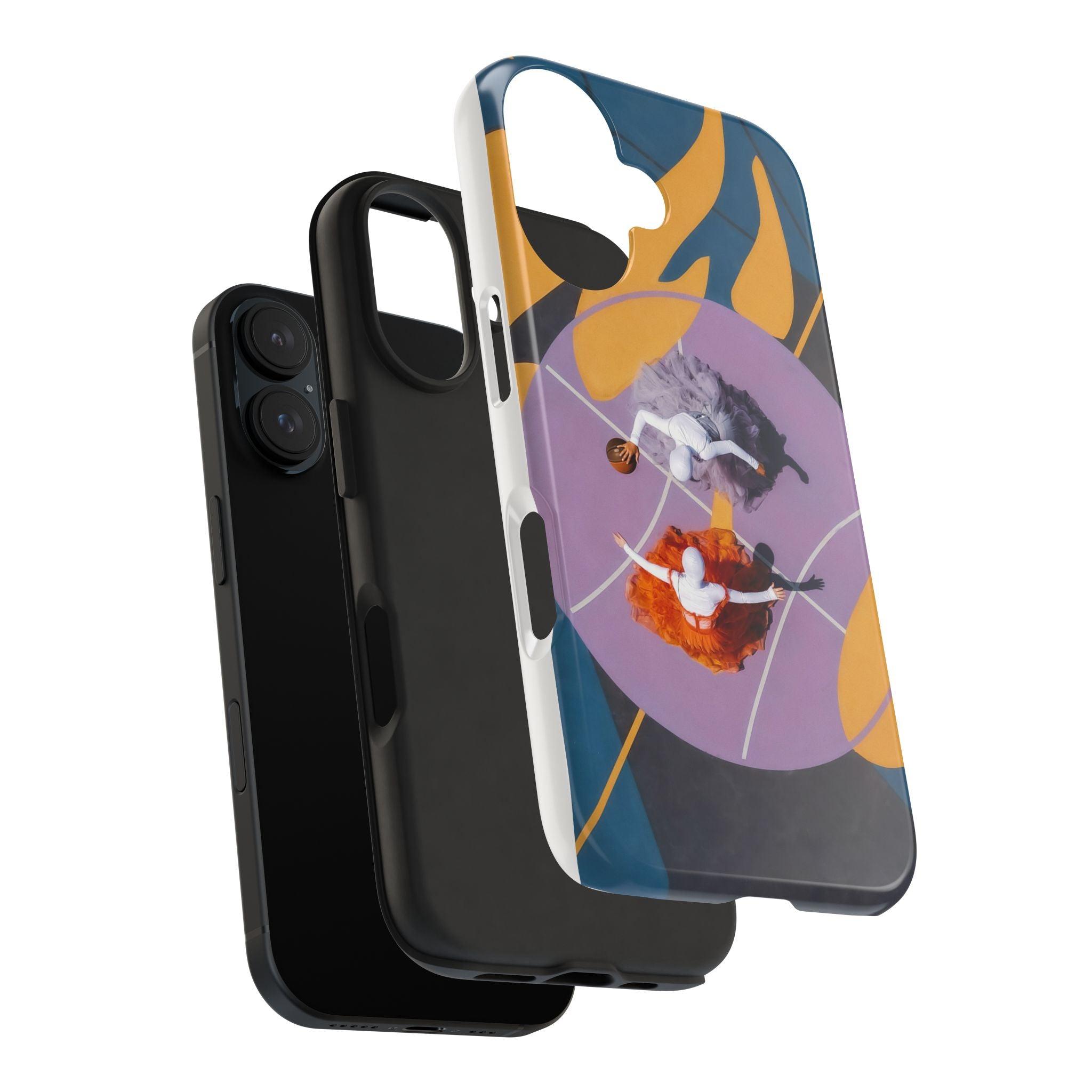 Two Womens Play basket ball Tough Phone Cases