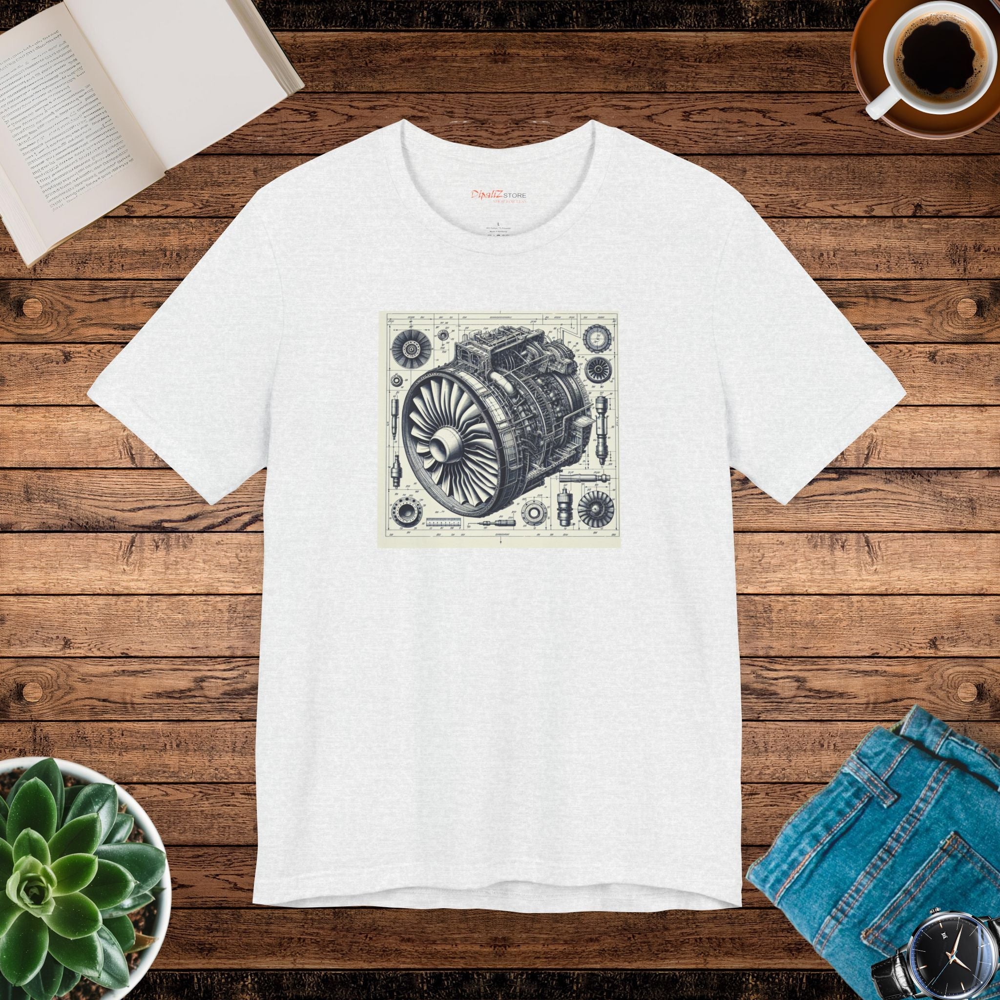 Aircraft Engine Turbine Tee - Unisex Jersey Short Sleeve - DipaliZ