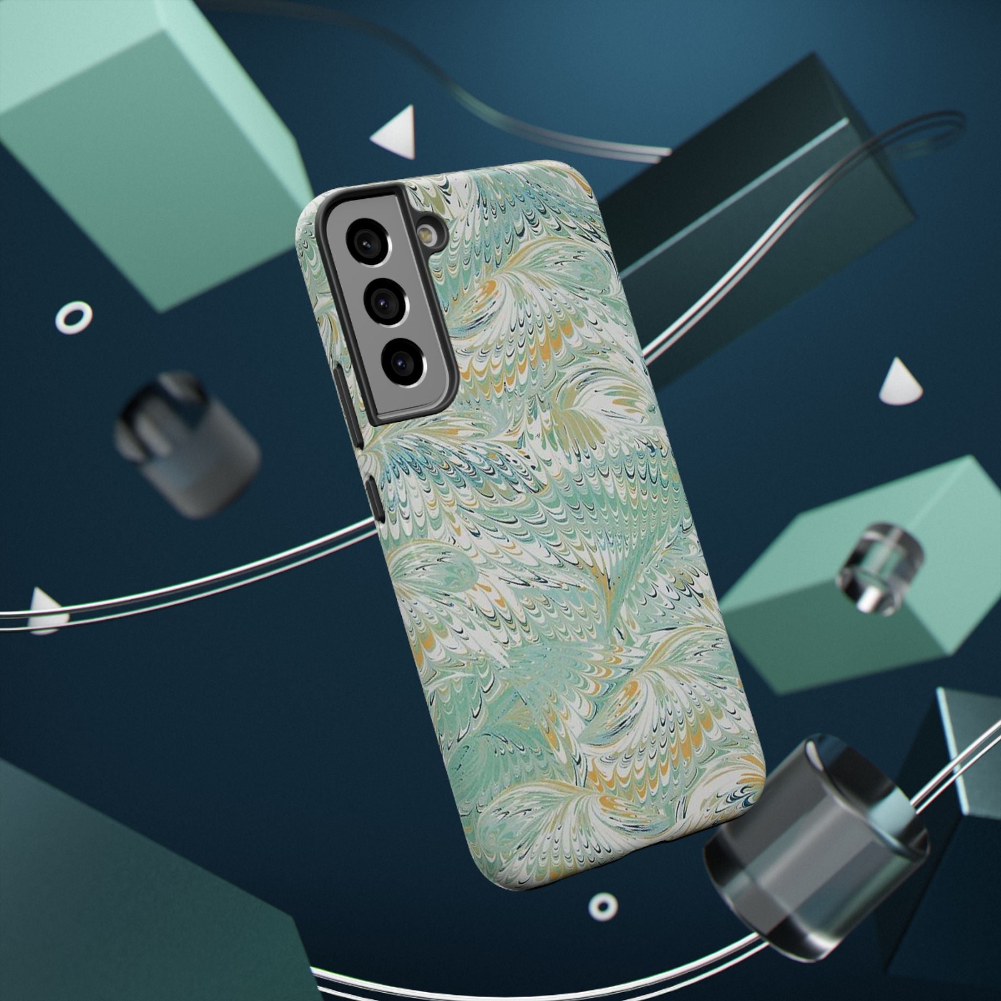 Mint Green Marbled Swirl Phone Case - Dual Layer