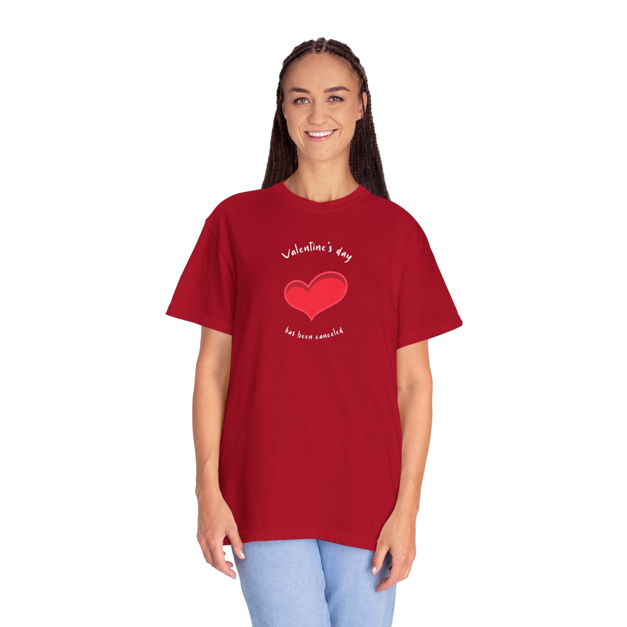Anti Valentine's Day Cotton Tee - Garment Dyed Comfort - DipaliZ
