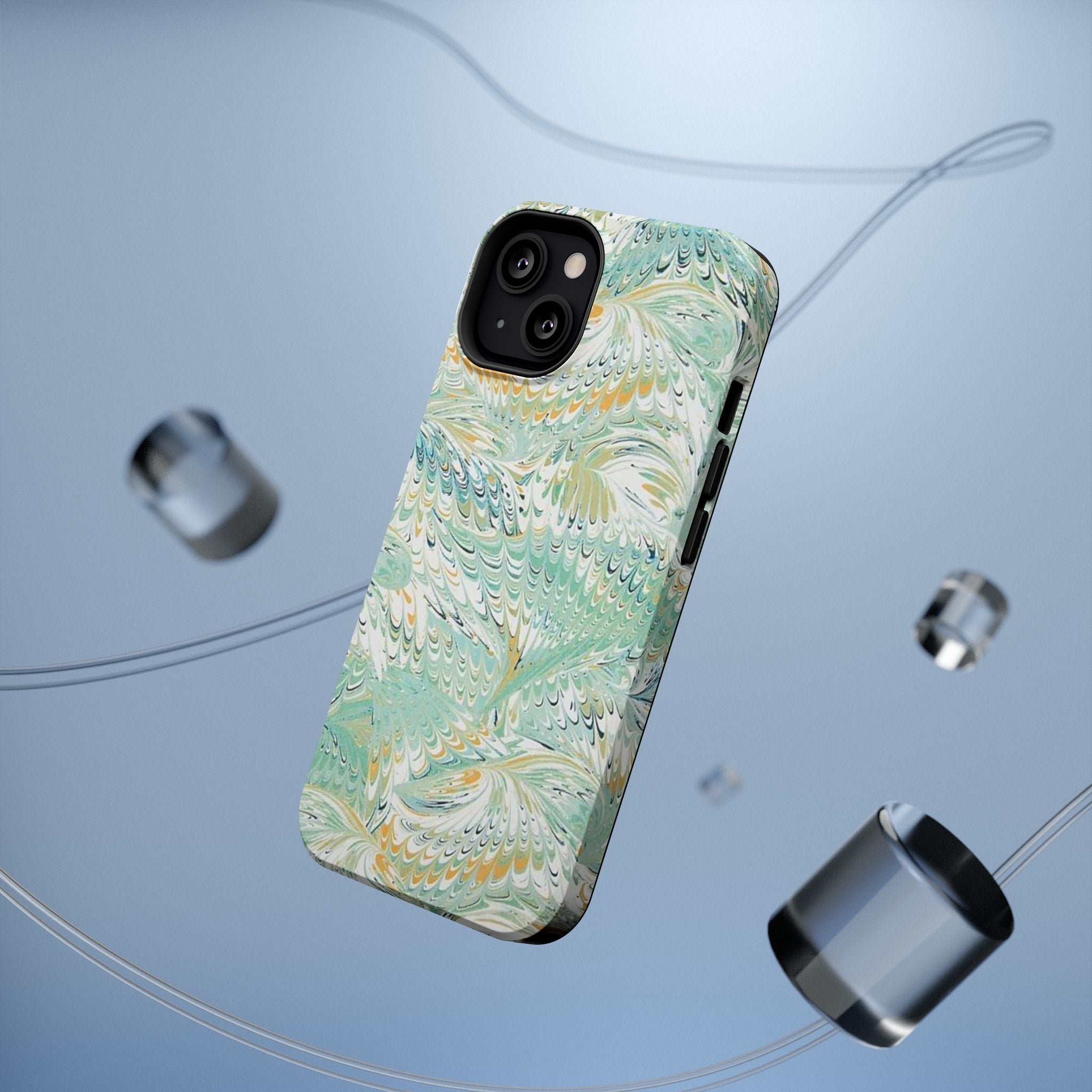 Mint Green Marbled Swirl Phone Case - Dual Layer