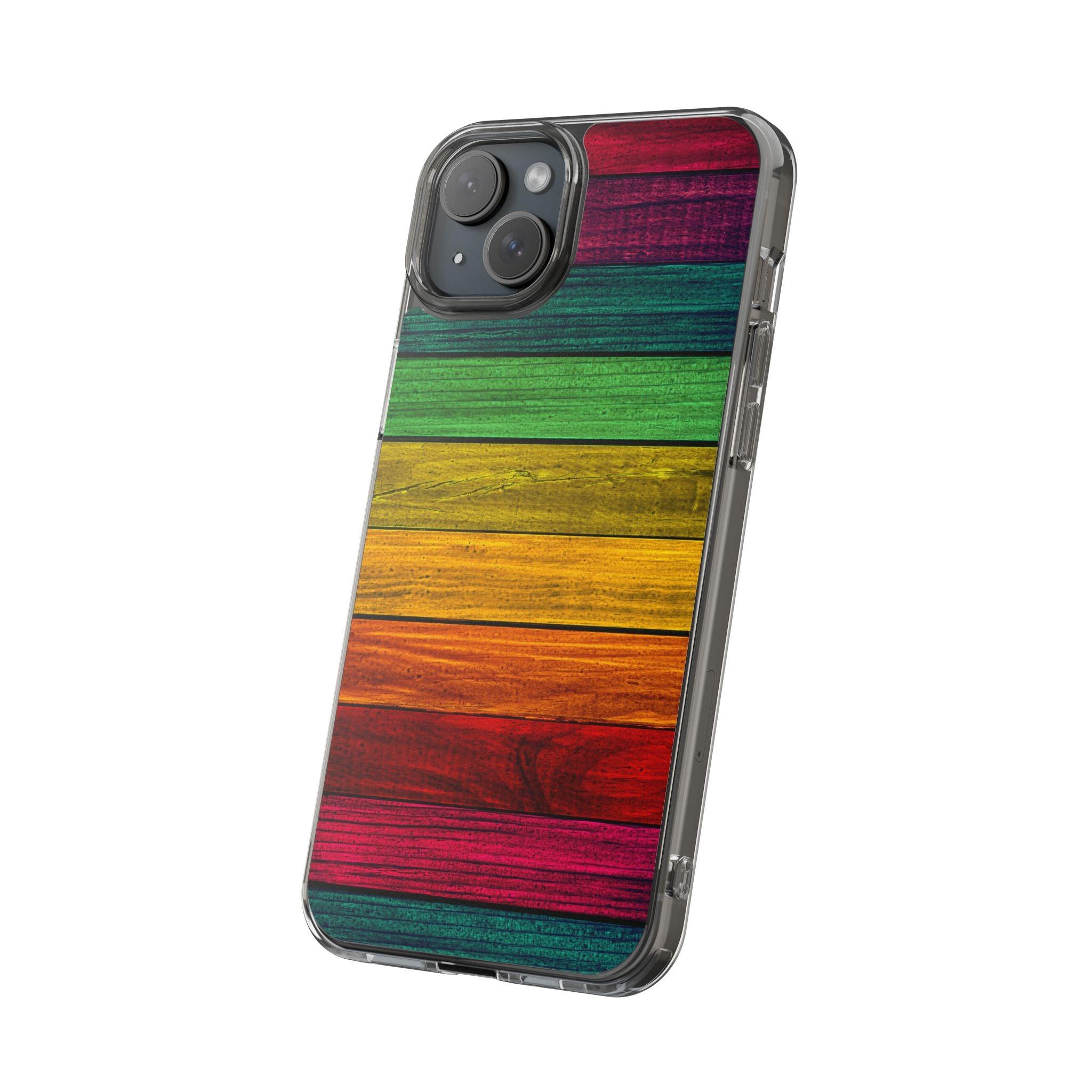 Rainbow On Woods Clear Cases