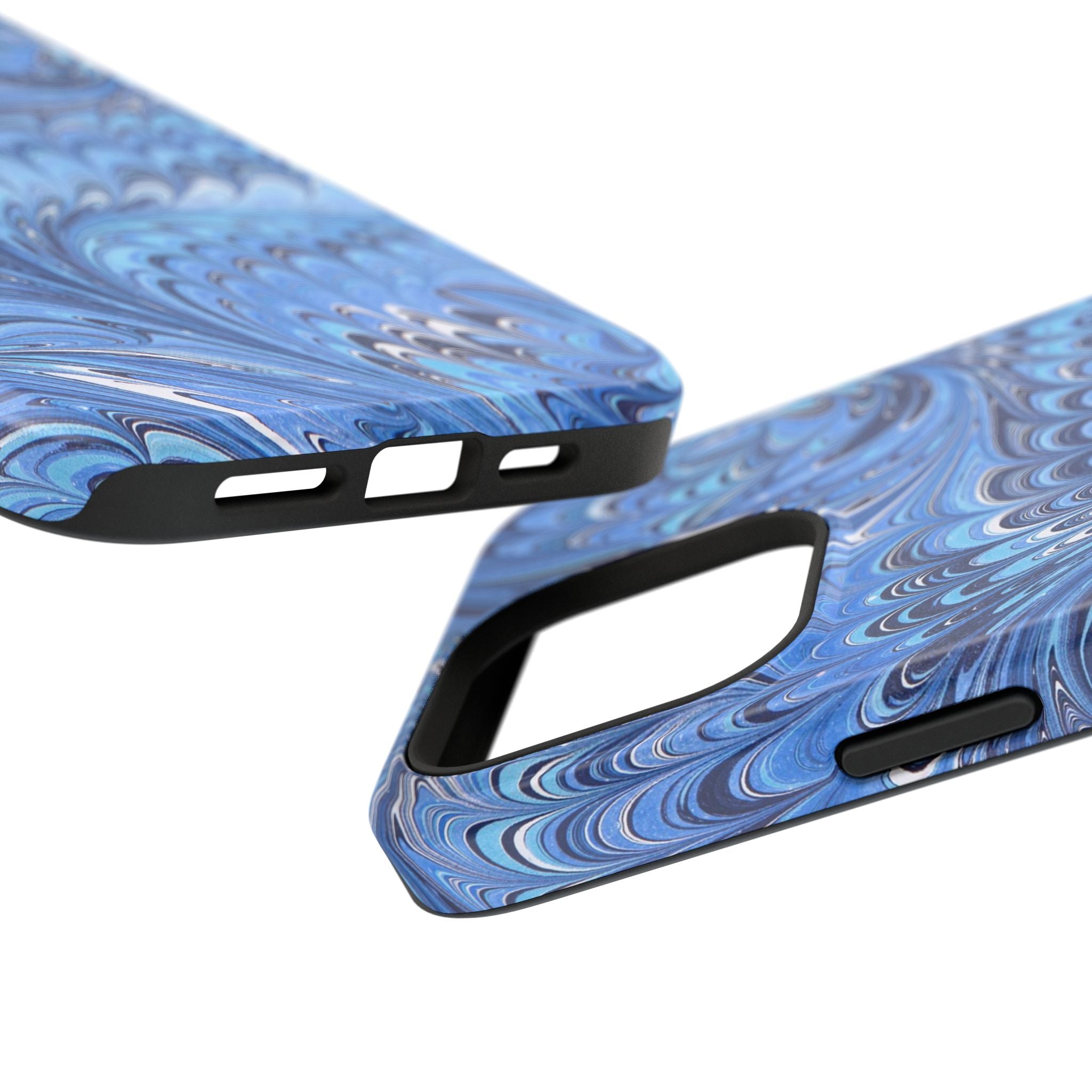 Blue Marbled Swirl Phone Case - Dual Layer Case