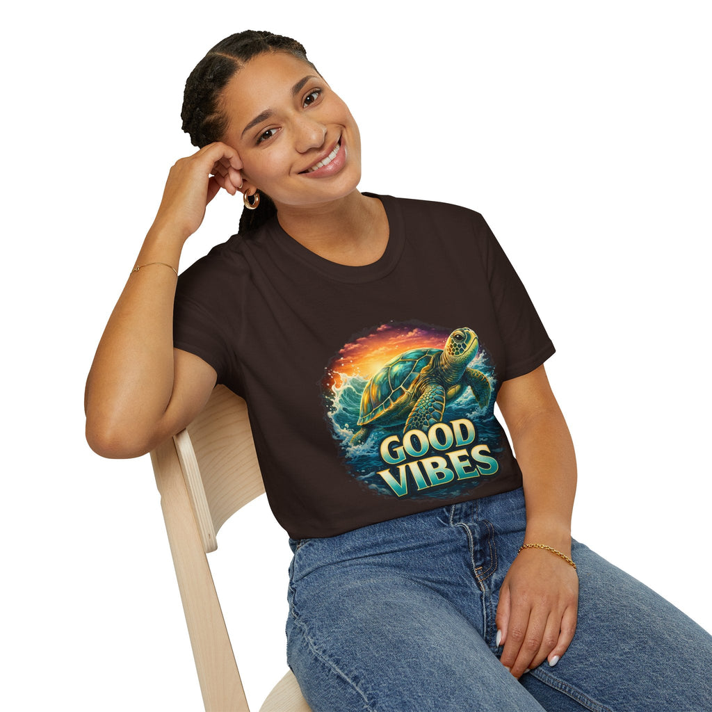 Sea Turtle 'Good Vibes' T-Shirt — Coastal Summer Surf Tee