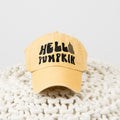 Embroidered Hello Pumpkin Bold Canvas Hat
