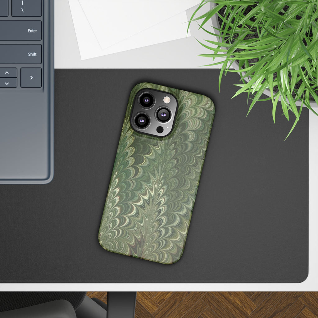 Green Marbled Phone Case