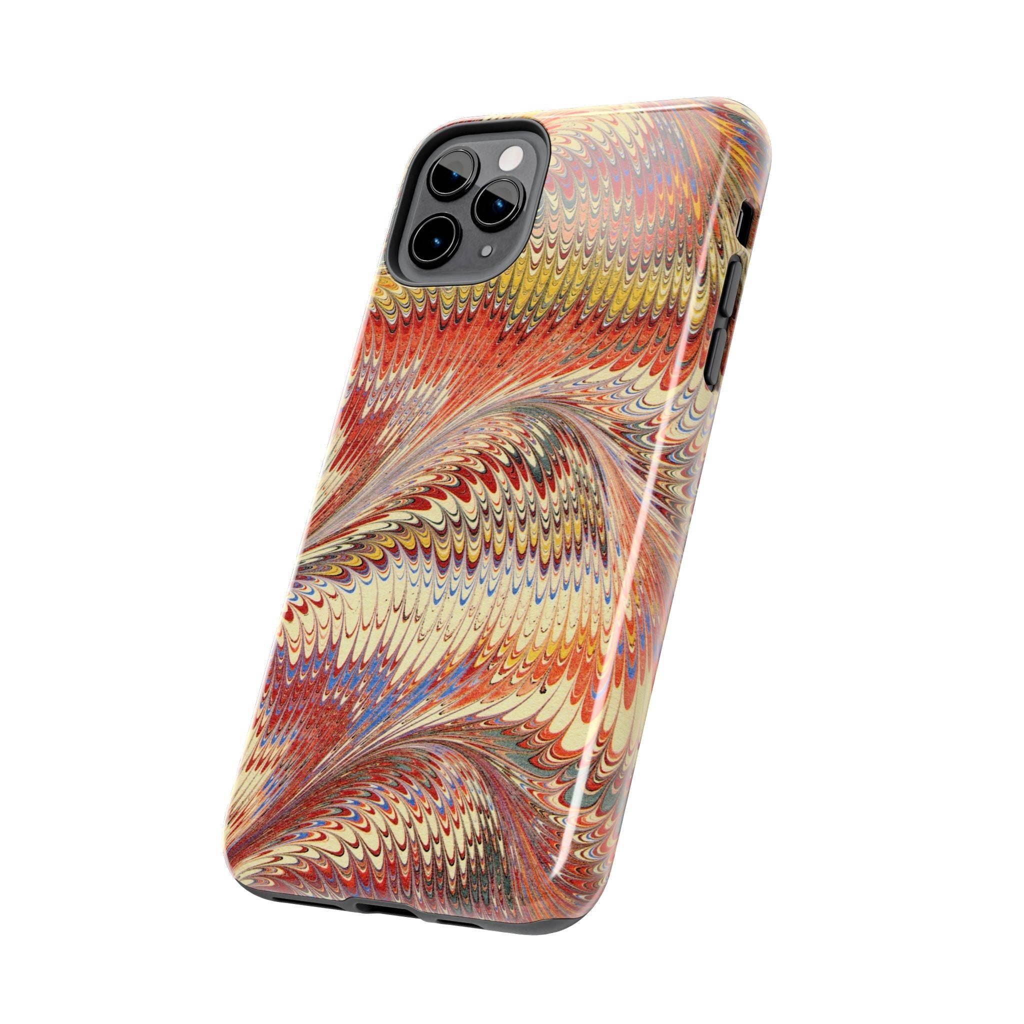 Rust and Gold Marble Italian Tough Phone Case — Durable Marbled Phone Case