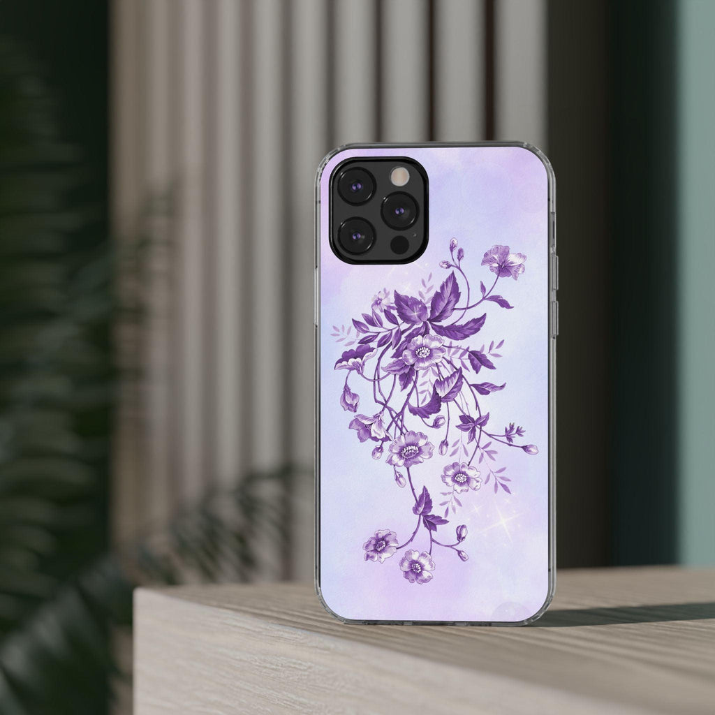 Floral design In Purple Clear Cases