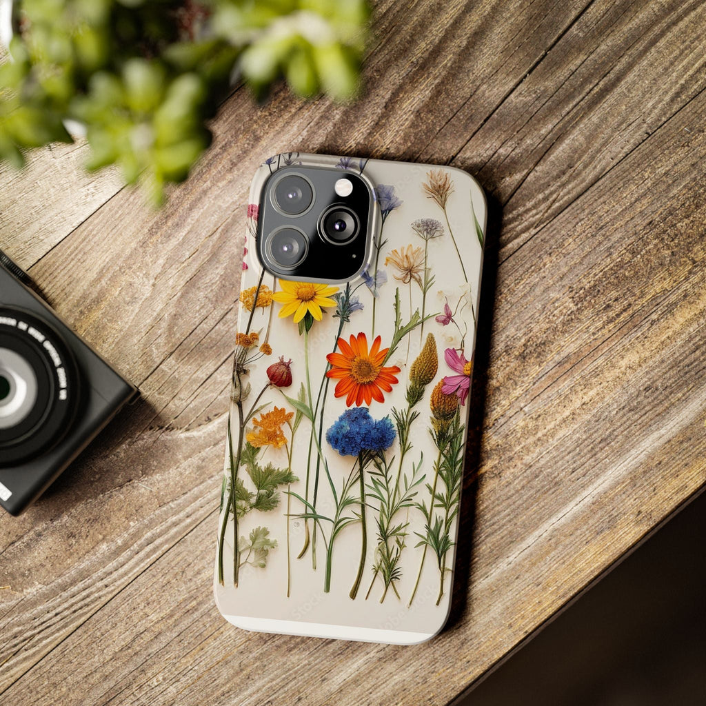 Floral Phone Cases, Slim Protective Cover, Pressed Flowers Design, iPhone 17 Case, Botanical Phone Accessories, Floral Theme Phone Case