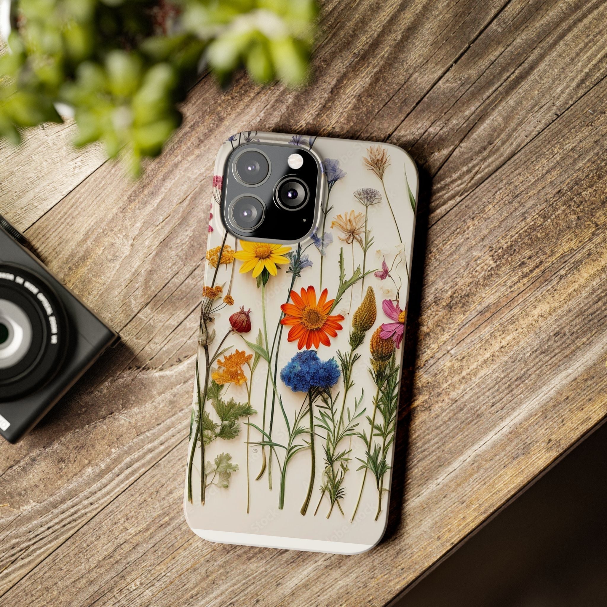 Floral Phone Cases, Slim Protective Cover, Pressed Flowers Design, iPhone 17 Case, Botanical Phone Accessories, Floral Theme Phone Case
