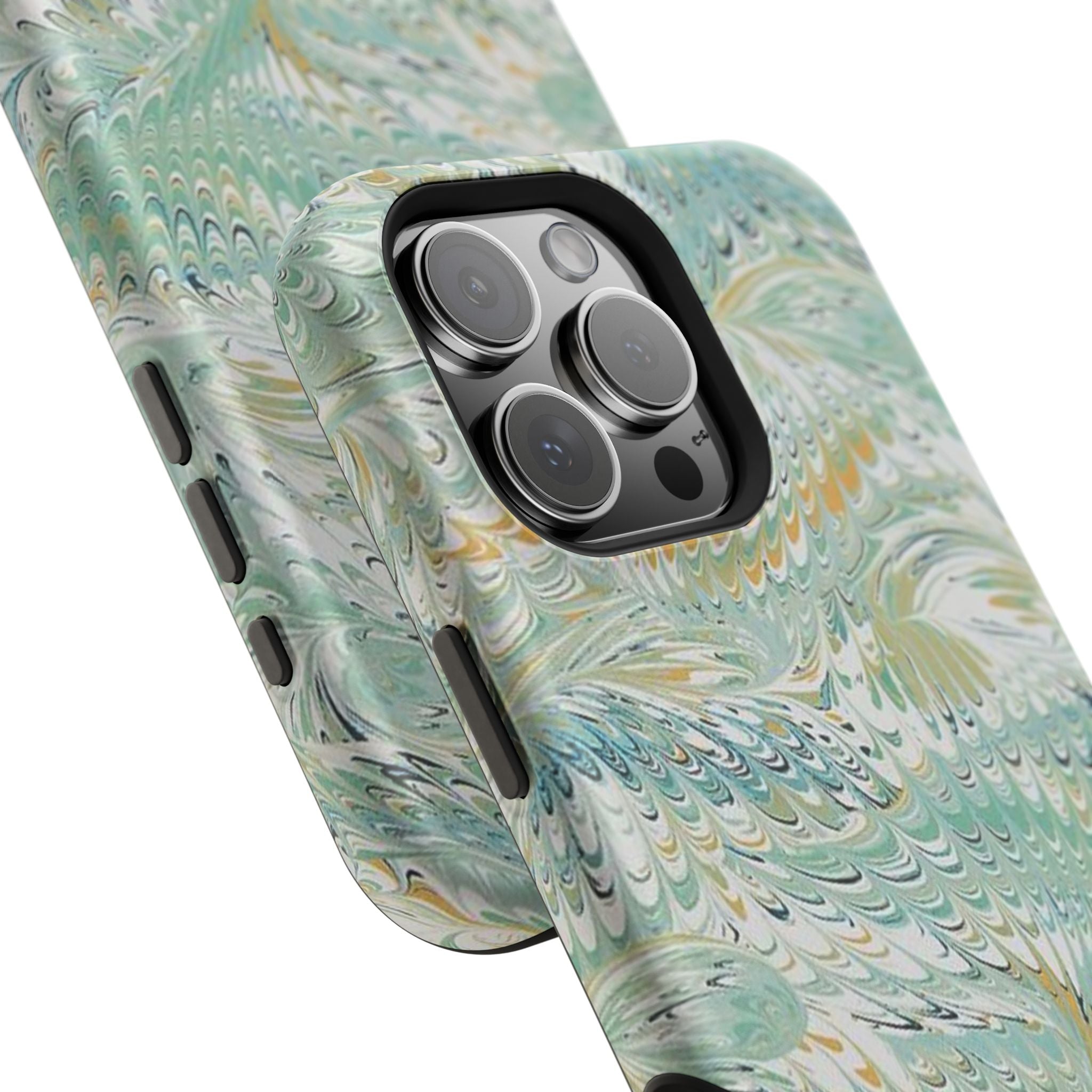 Mint Green Marbled Swirl Phone Case - Dual Layer