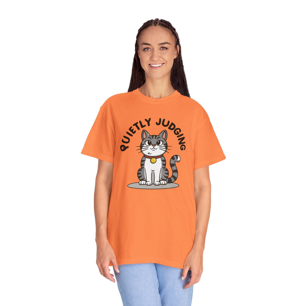 Cat Quietly Judging Tee - Comfort Colors Cotton Shirt - DipaliZ