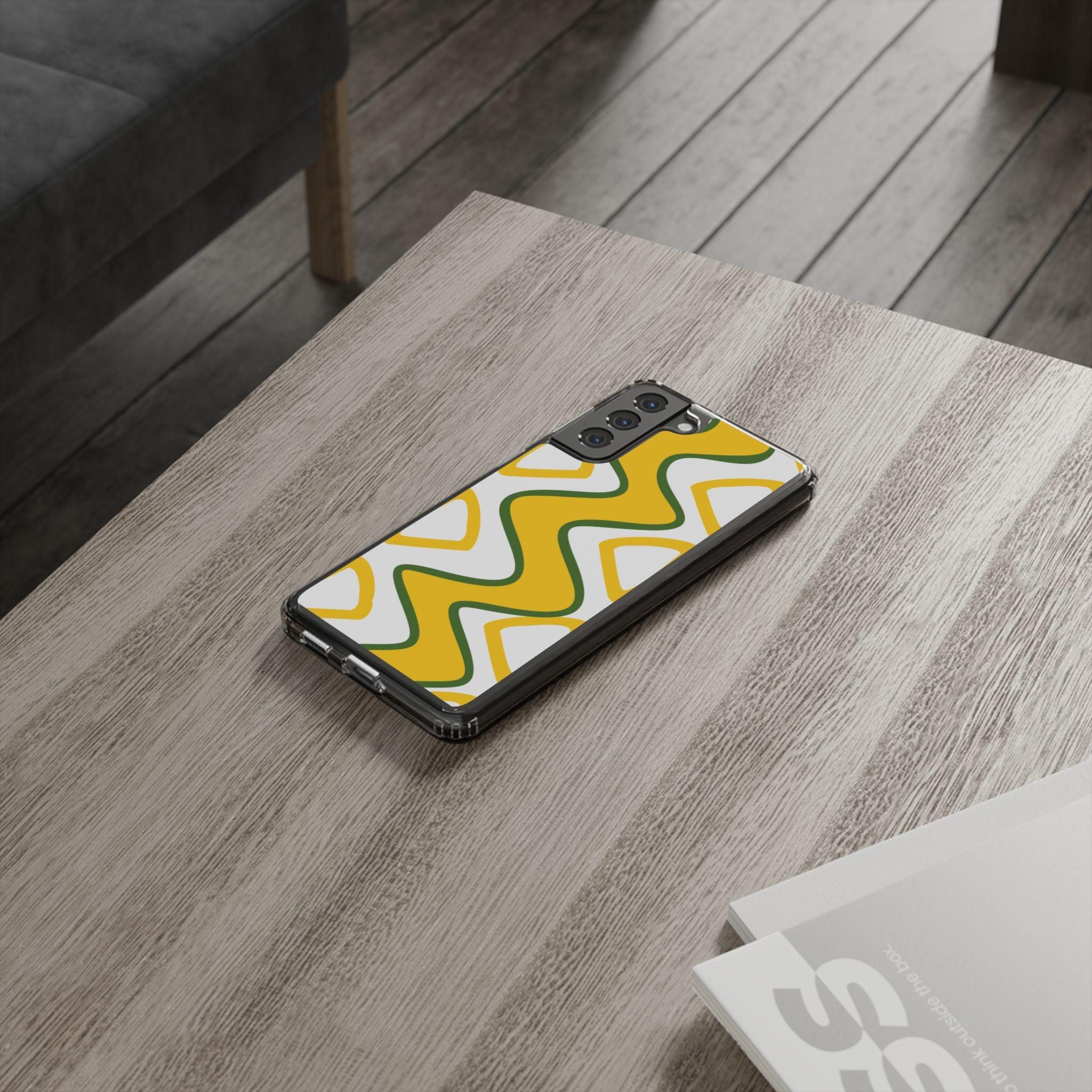 Bright Yellow Abstract With Shape Clear Cases