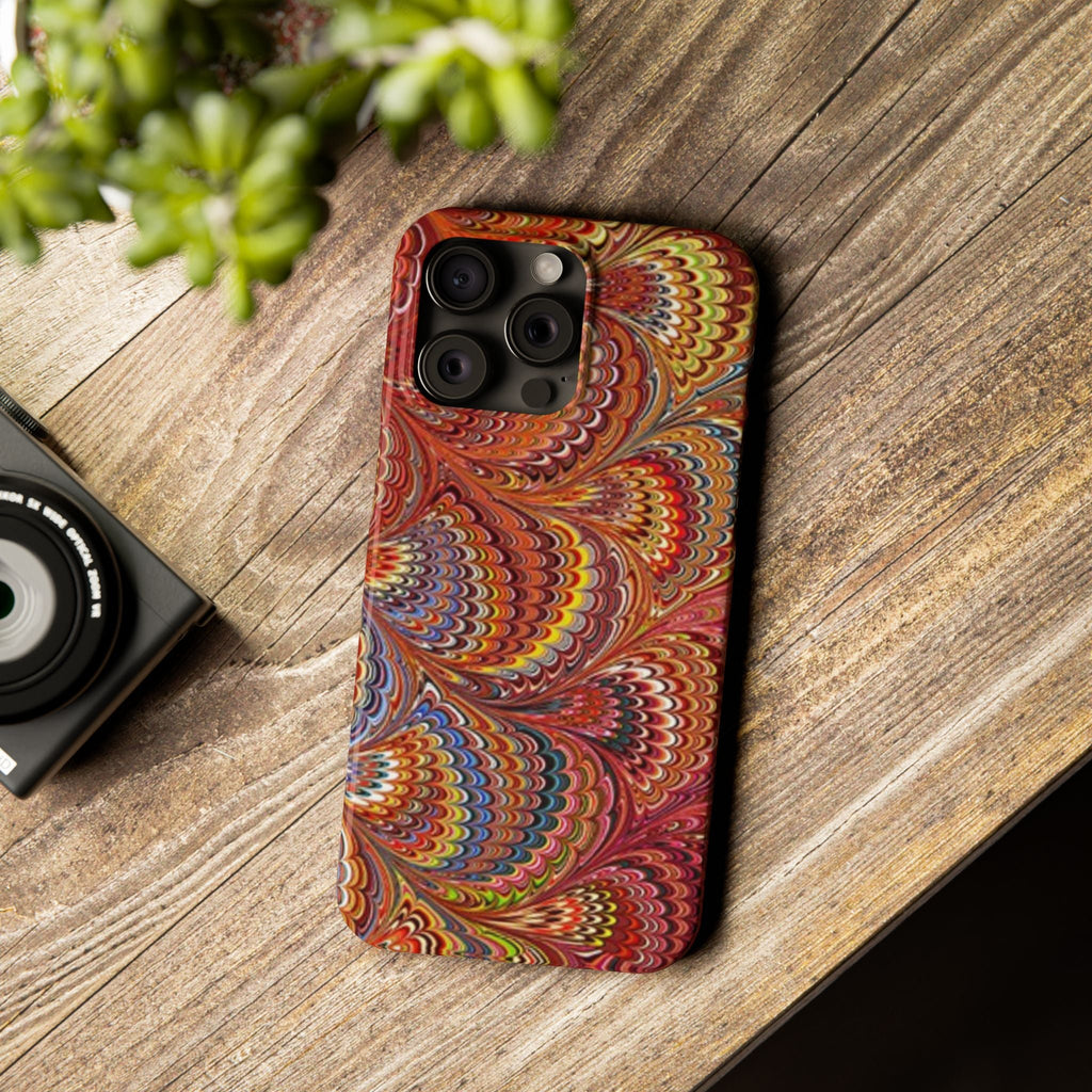 Italian Marbled Design, Red and Blue Pallet