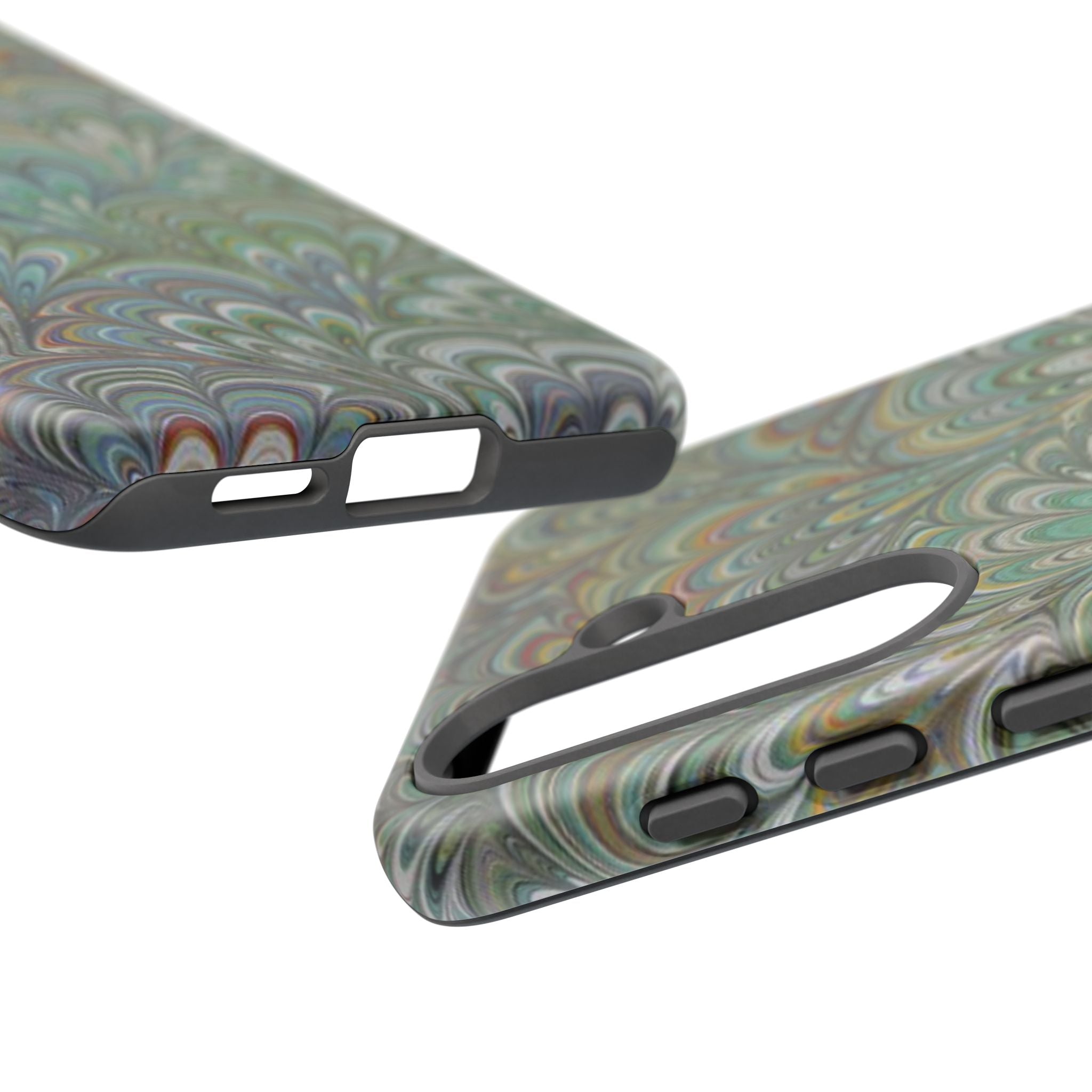Green Peacock Marbled Phone Case — "Tough Cases" Ultra-Tough Protective Cover
