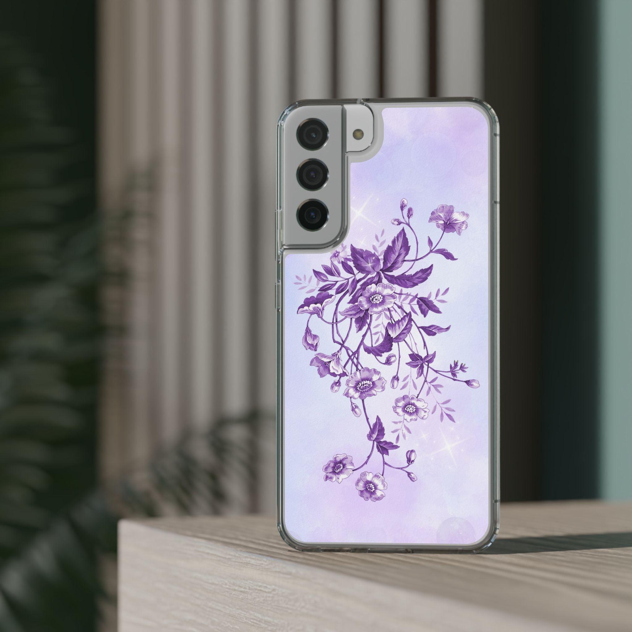 Floral design In Purple Clear Cases