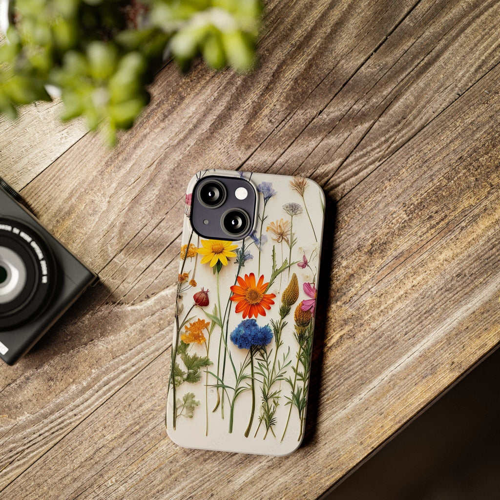 Floral Phone Cases, Slim Protective Cover, Pressed Flowers Design, iPhone 17 Case, Botanical Phone Accessories, Floral Theme Phone Case
