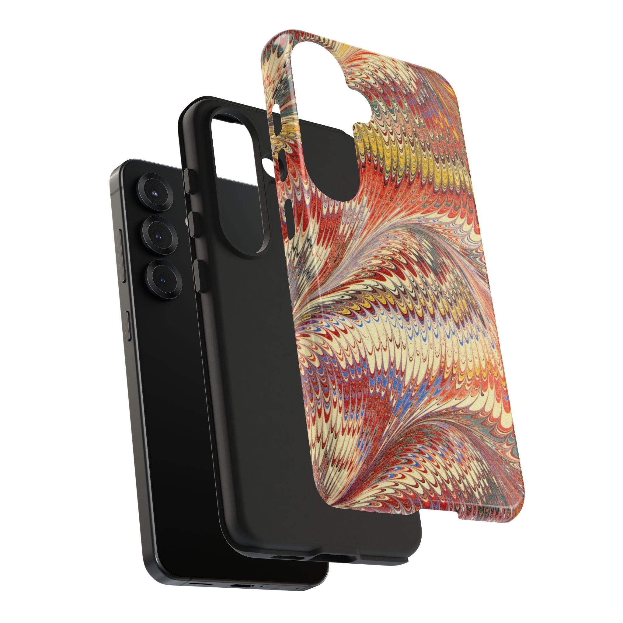 Rust and Gold Marble Italian Tough Phone Case — Durable Marbled Phone Case