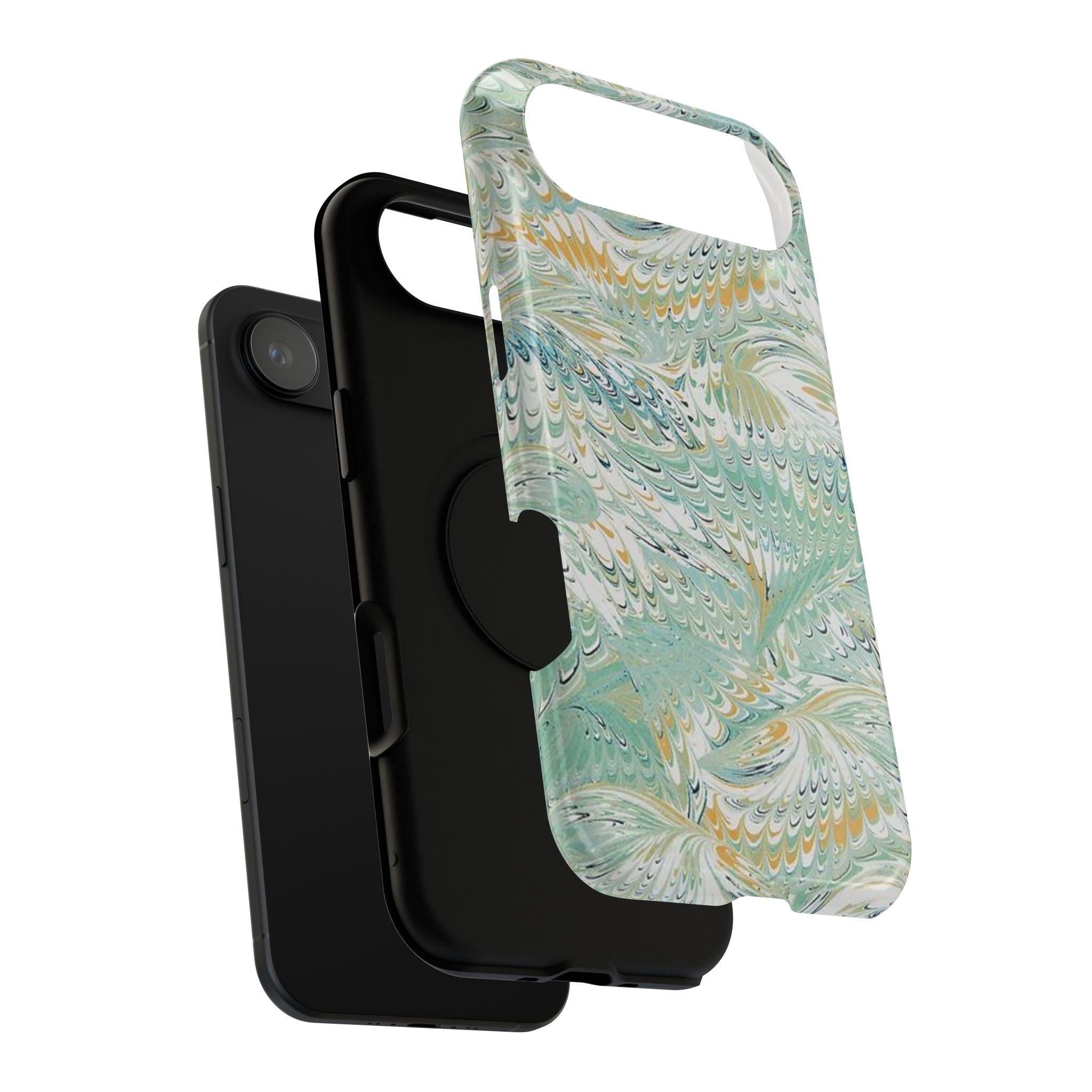 Mint Green Marbled Swirl Phone Case - Dual Layer