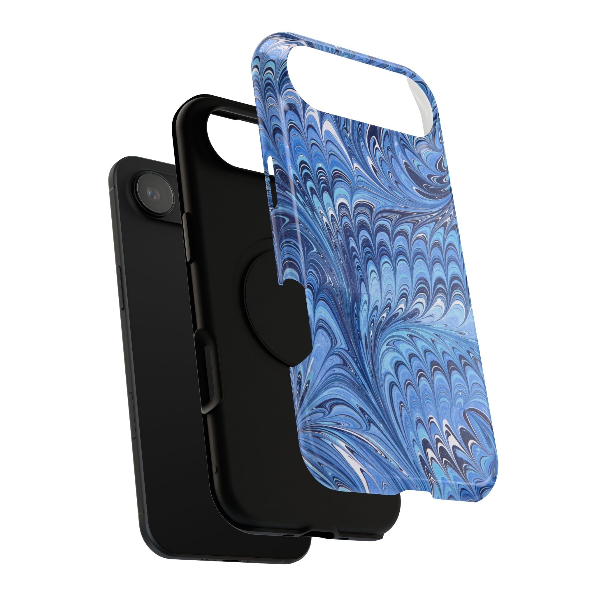 Blue Marbled Swirl Phone Case - Dual Layer Case